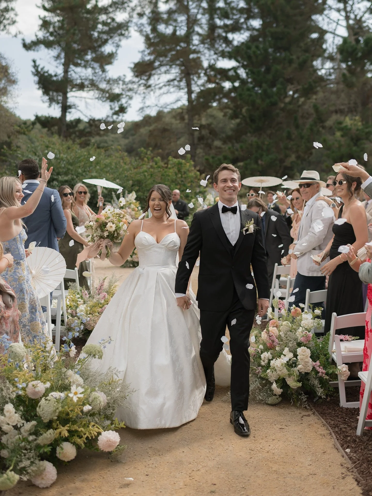 A glimpse into Amelia &amp; Tyler&rsquo;s wedding day 🌿 A fairytale come-to-life in Amelia&rsquo;s childhood backyard. They couldn&rsquo;t be more perfect for each other and it was such a privilege to witness their love, cheers to the newlyweds! 🥂
