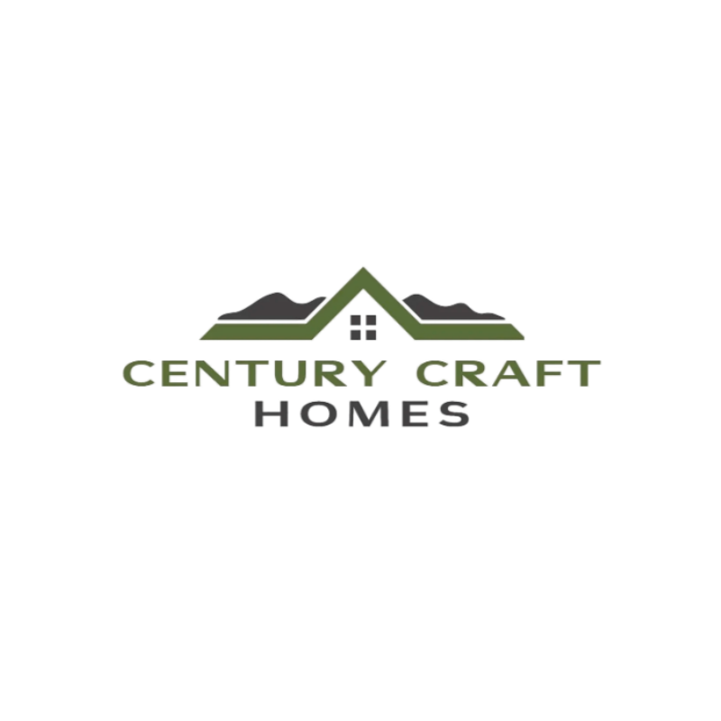 Logo for Century Craft Homes featuring a stylized house with mountain peaks in the background.