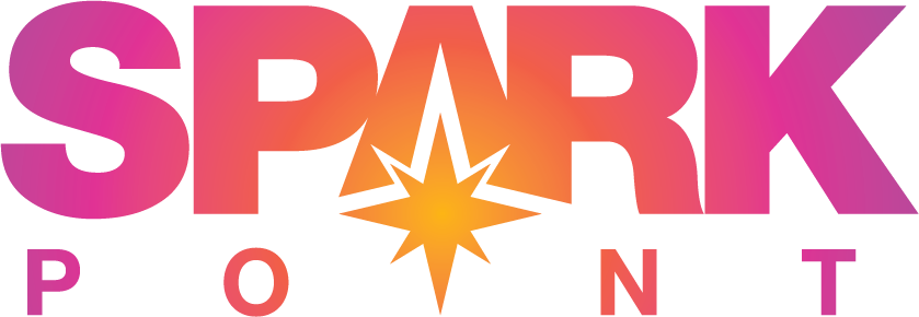 Abstract digital art with pink, orange, and purple gradient background with a bright yellow center and radiating lines