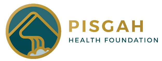 Logo of Pisgah Health Foundation featuring a mountain and water theme.