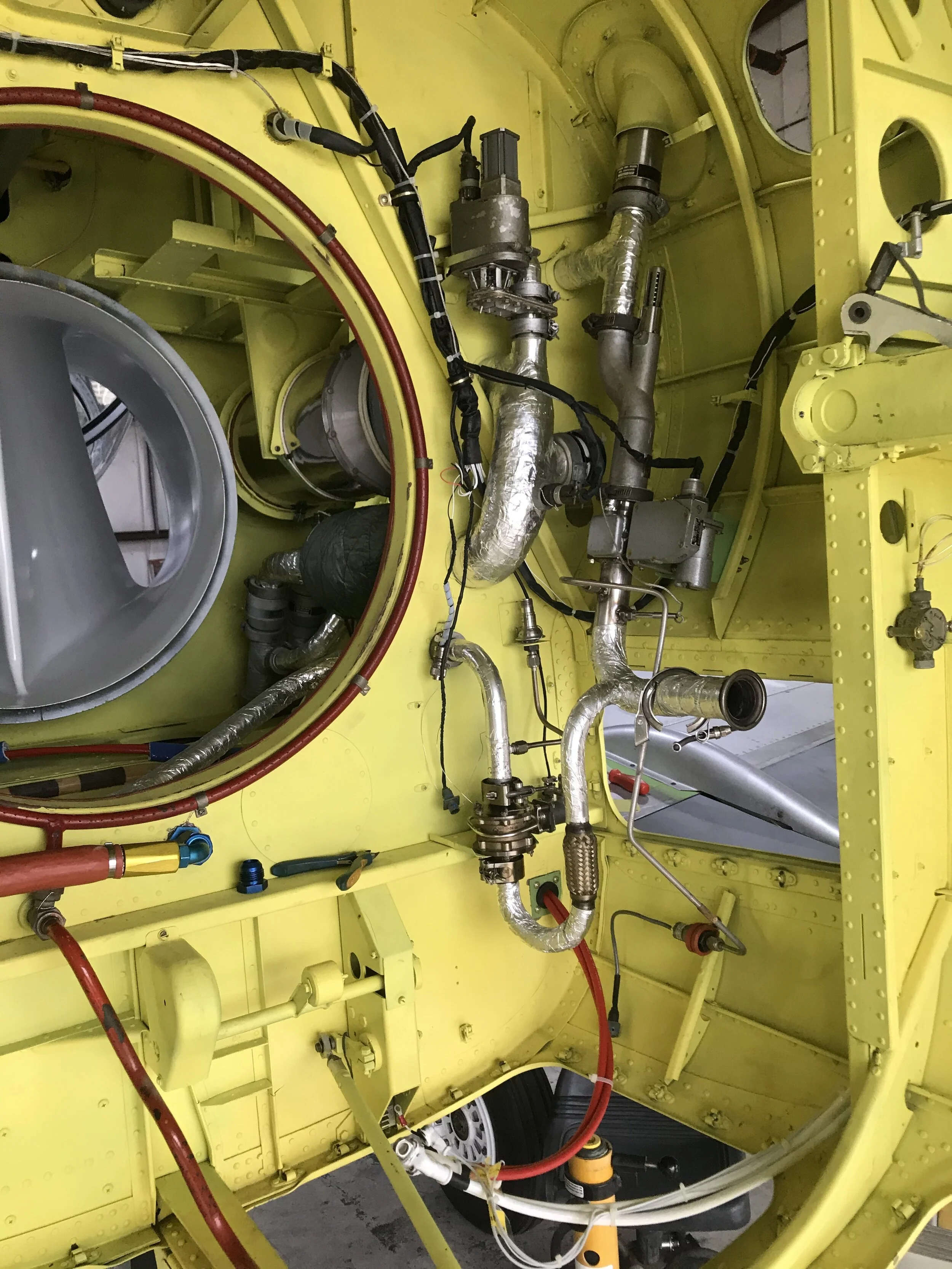 Painted engine bay ready for power plant