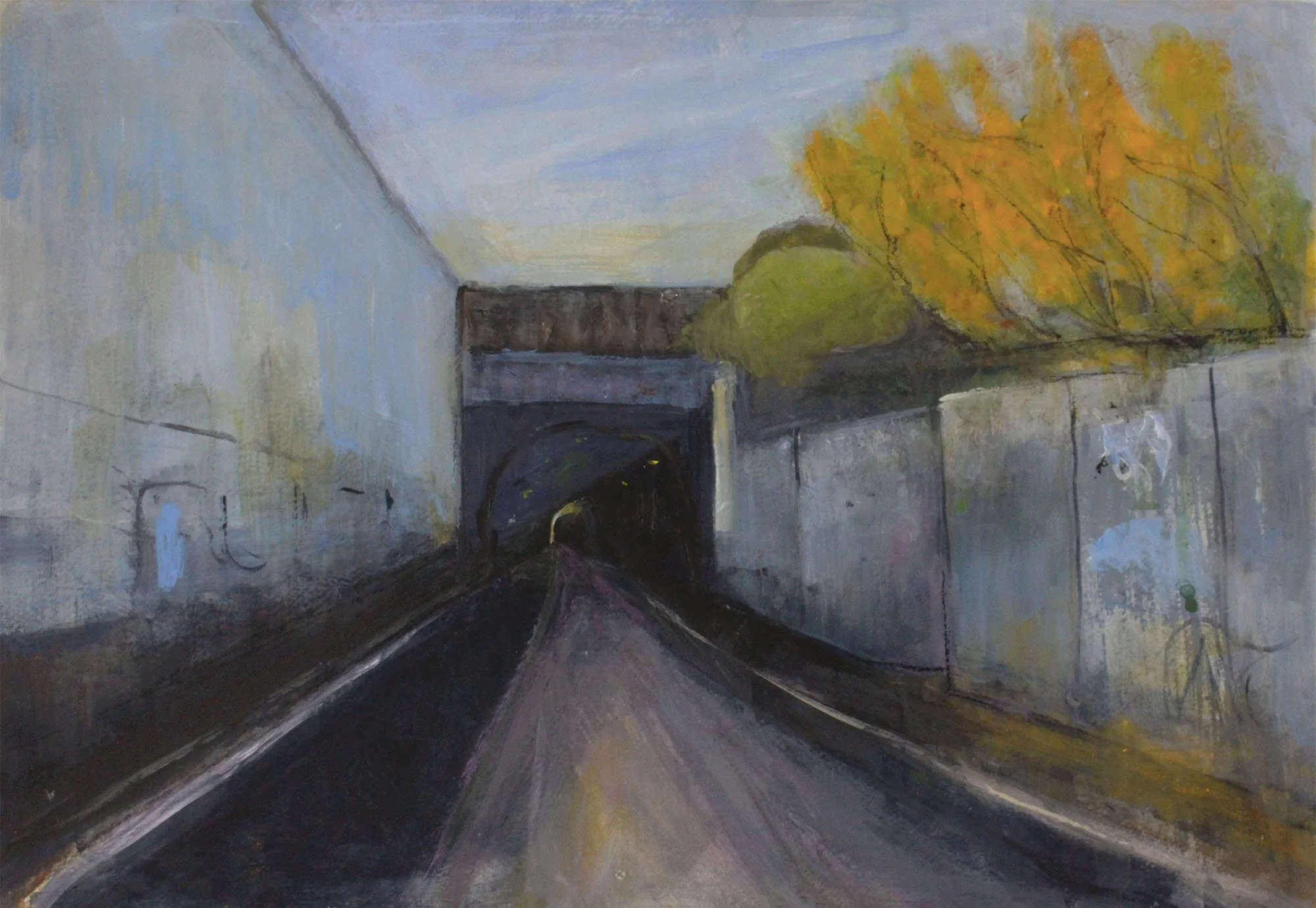 Autumn, Cold Blow Lane SE14
Acrylic on paper
51 x 38
£350 (framed)
Sold at Bankside Gallery