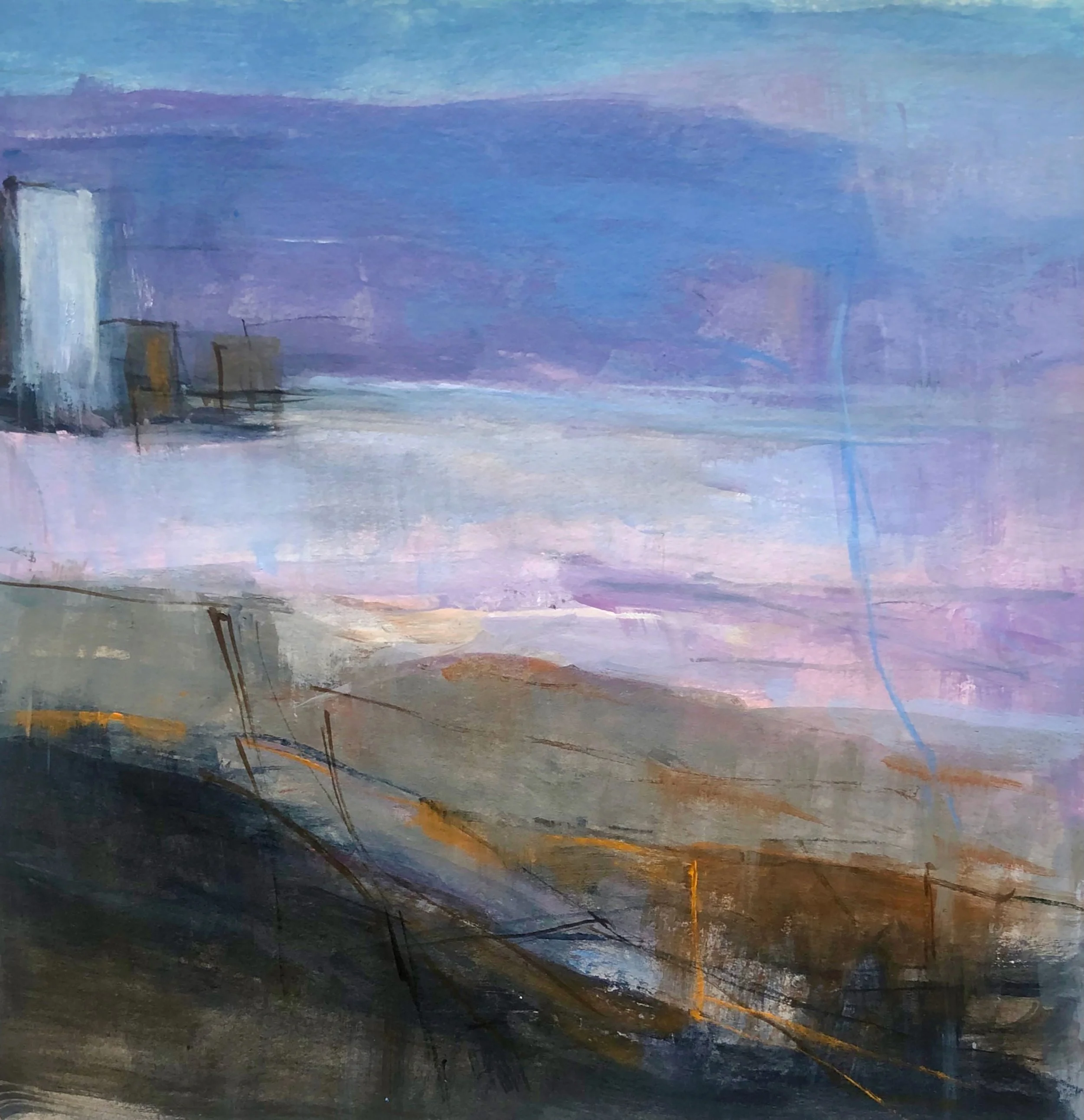 On Worthing Beach Acryic on paper 45 x 45
(framed) £350  SOLD