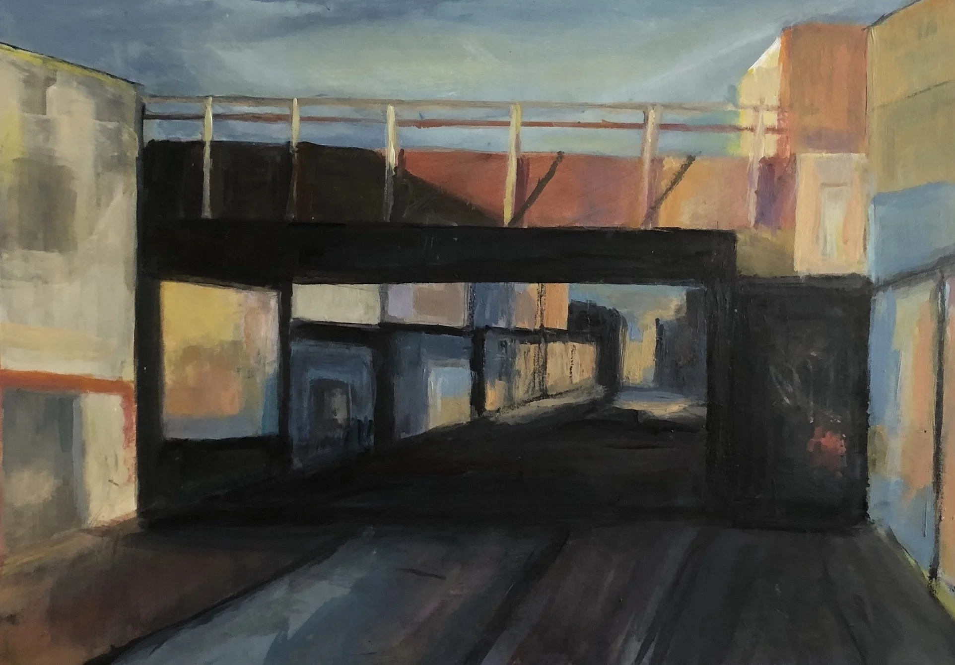 Morning time, Rye Lane SE15 Acrylic on paper, £450 SOLD