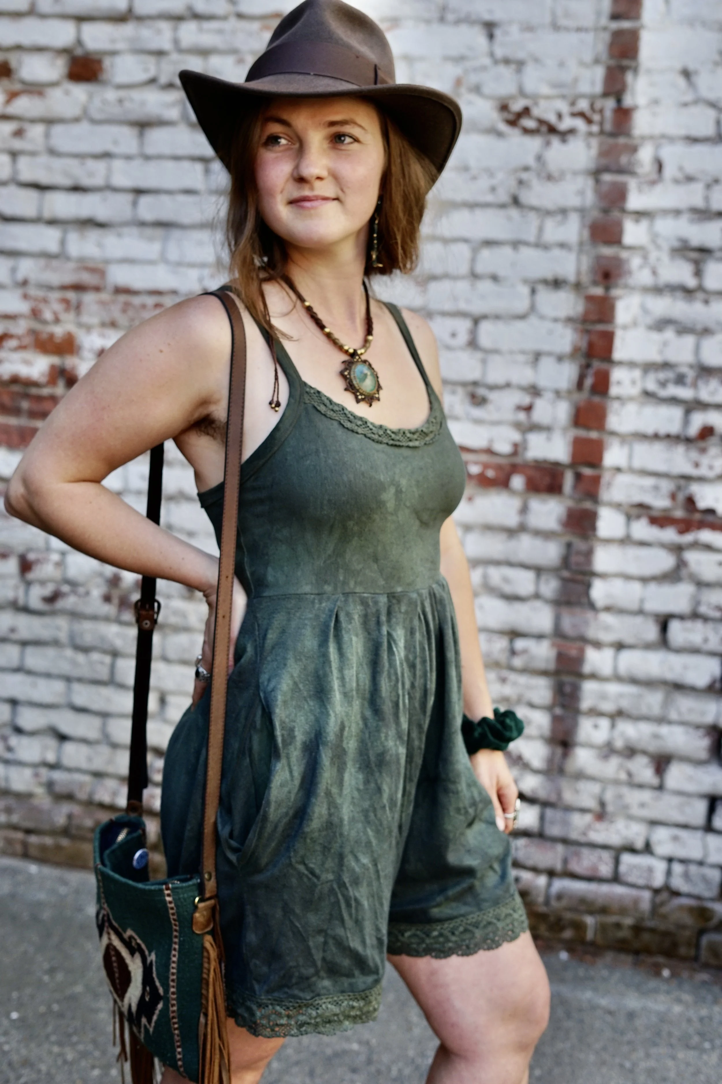 MTO CARAWAY SHORTS ROMPER in hemp blends