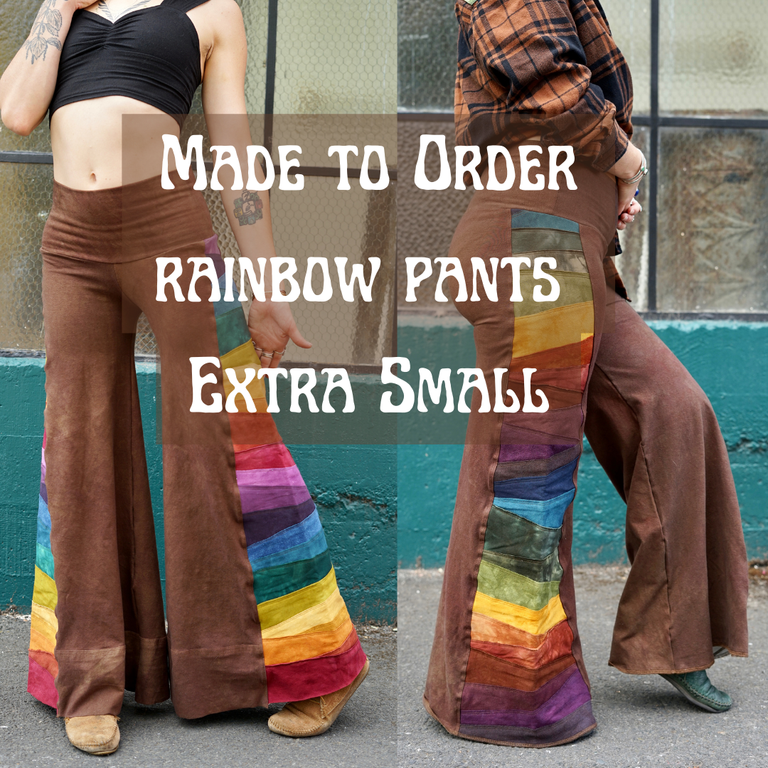 MTO EXTRA SMALL Rainbow Scrap Panel Wide Leg Pants