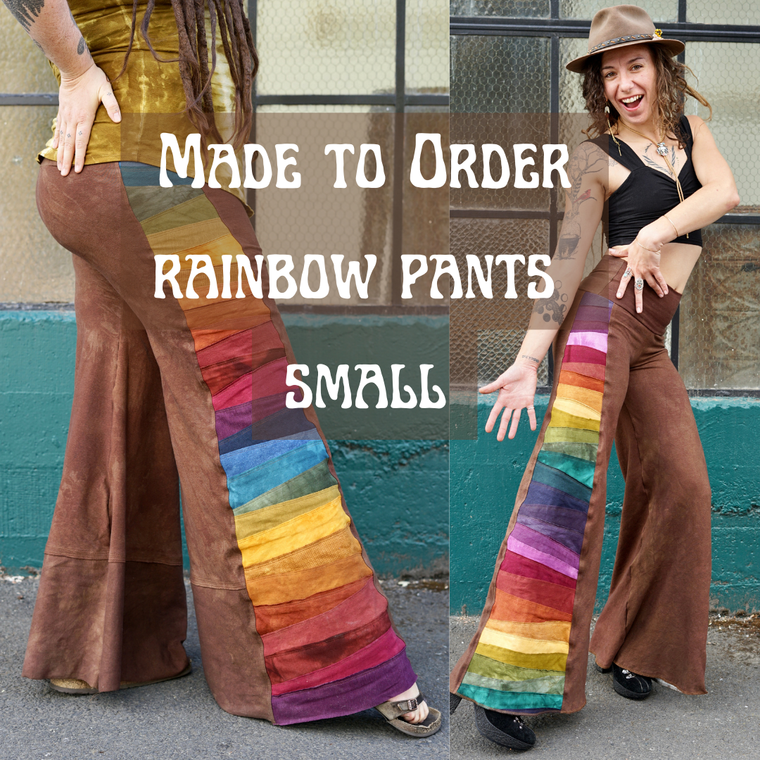 MTO SMALL Rainbow Scrap Panel Wide Leg Pants