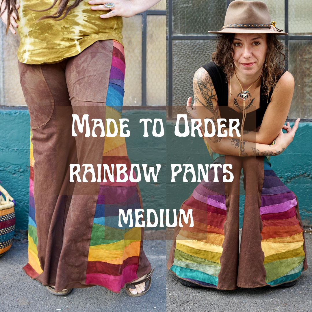 MTO MEDIUM Rainbow Scrap Panel Wide Leg Pants