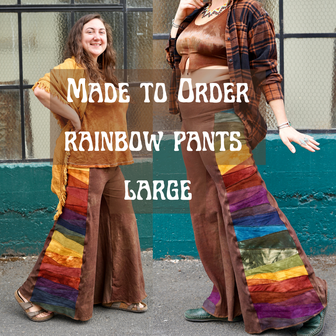 MTO LARGE Rainbow Scrap Panel Wide Leg Pants