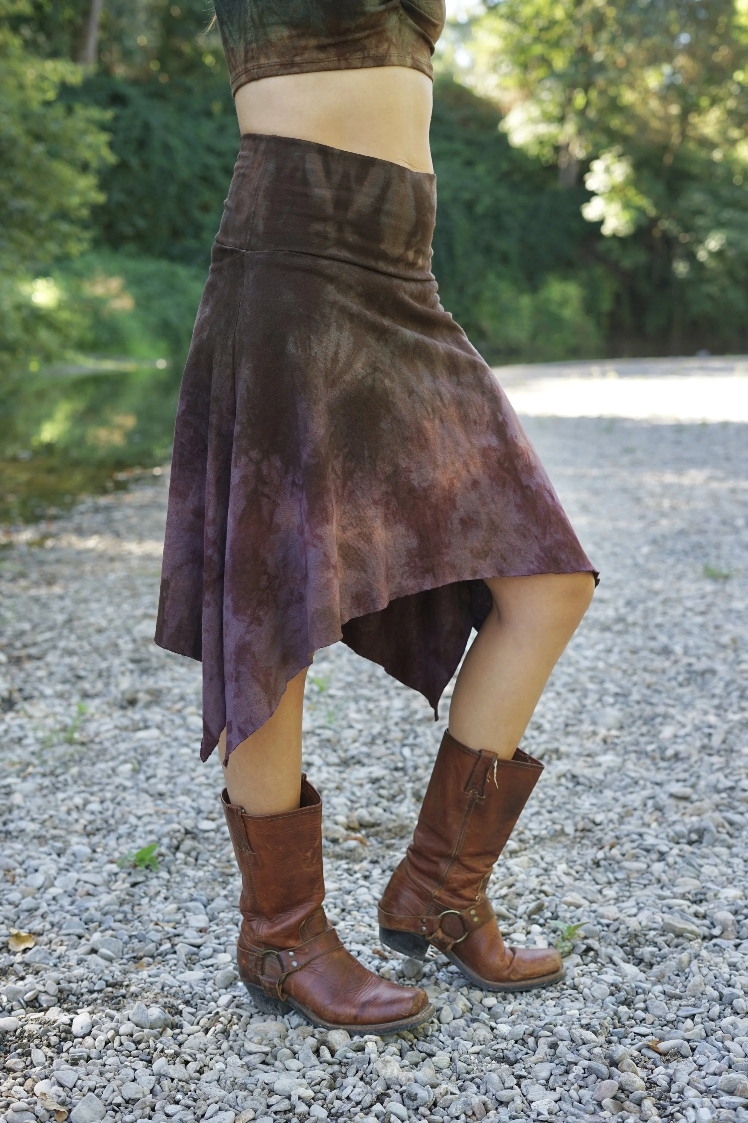RTS- Calendula Skirt in 'Walnut Into Amethyst'