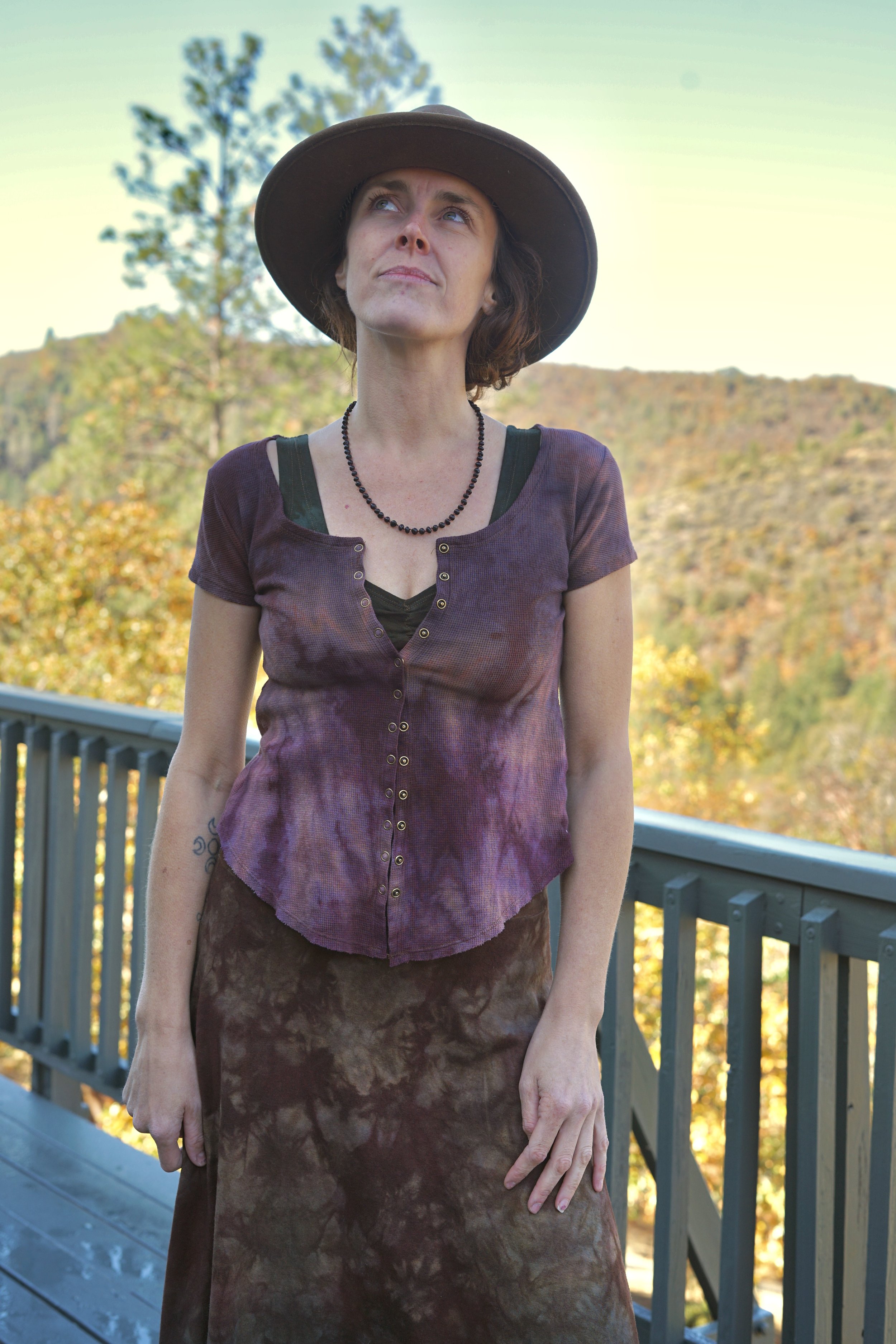 RTS- Snap up Thermal T shirt in Lavender Eclipse