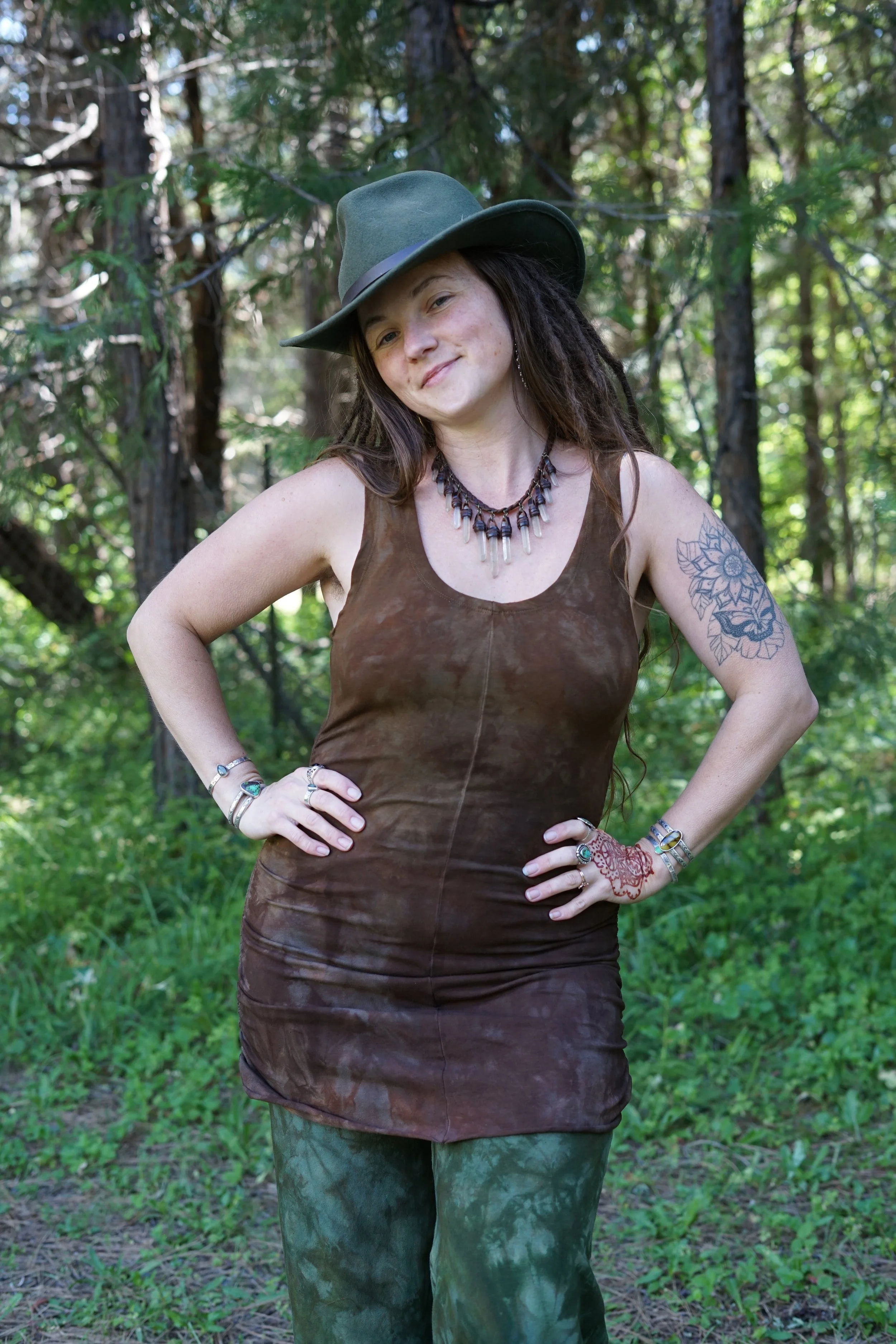 RTS- Juniper  Side Cinch Tunic in 'Black Walnut Fade'