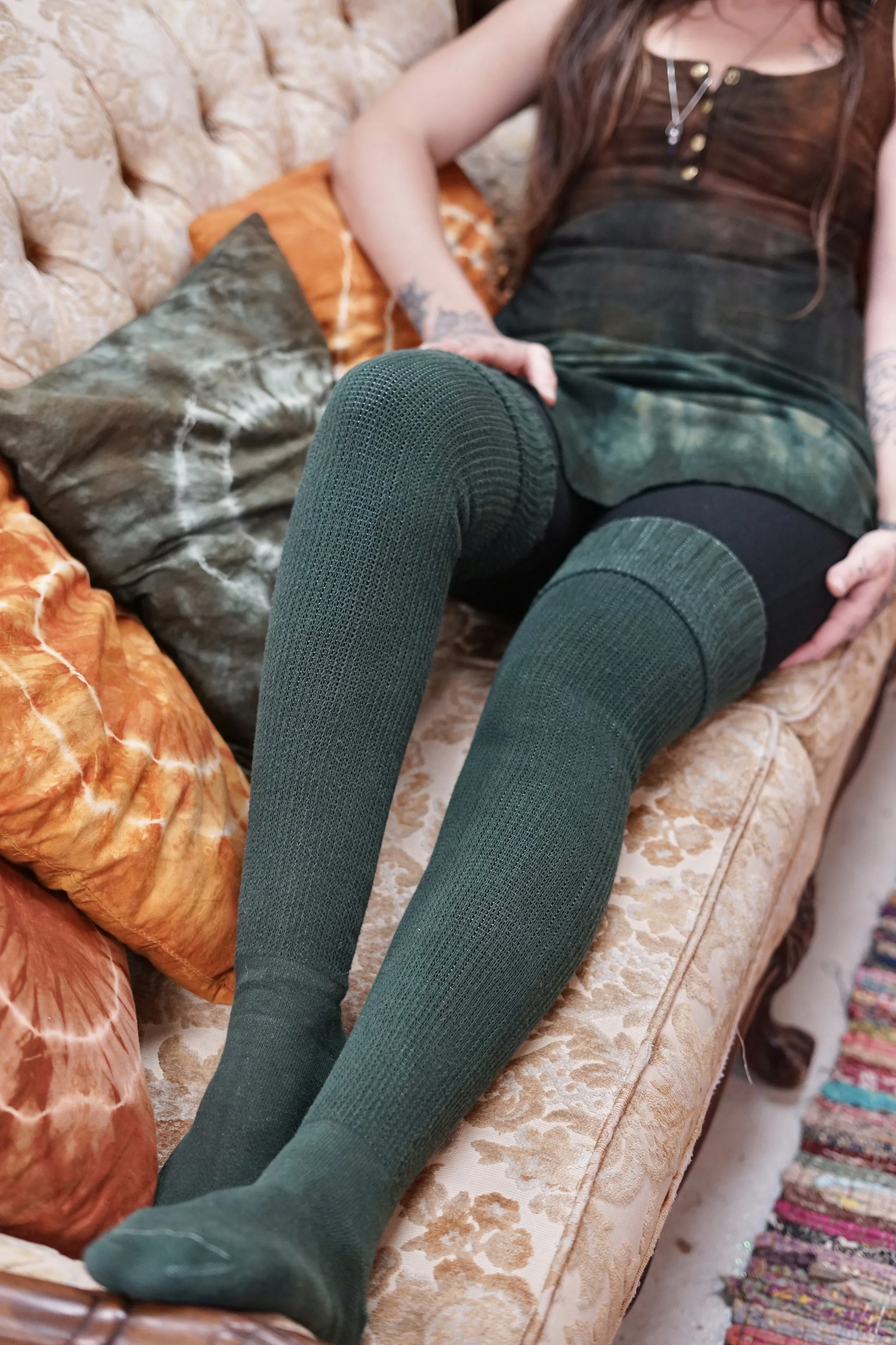MTO- 2 PAIR - Solid COTTON Thigh Highs