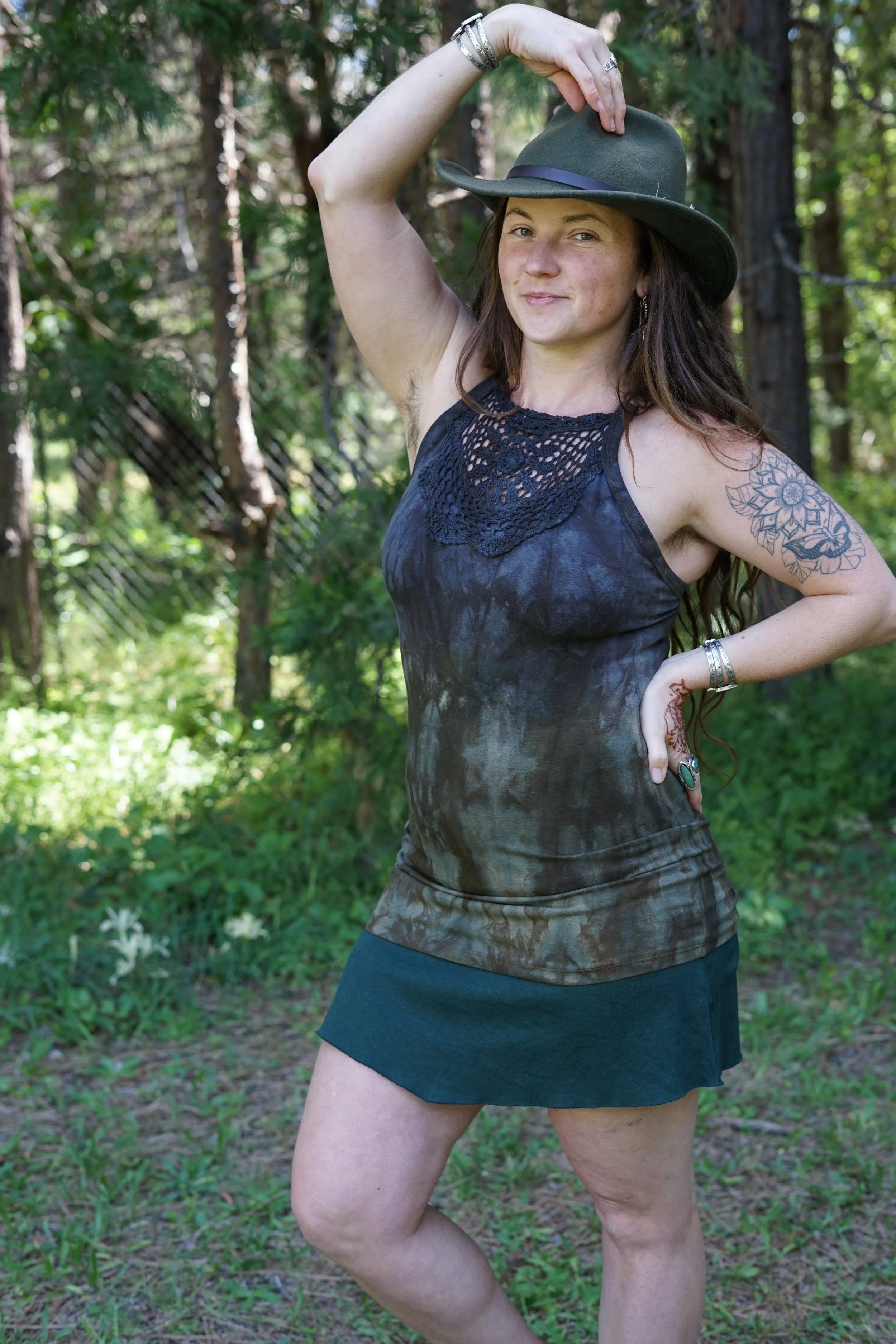 RTS- Arnica Mini Skirt in Solid 'Forest'