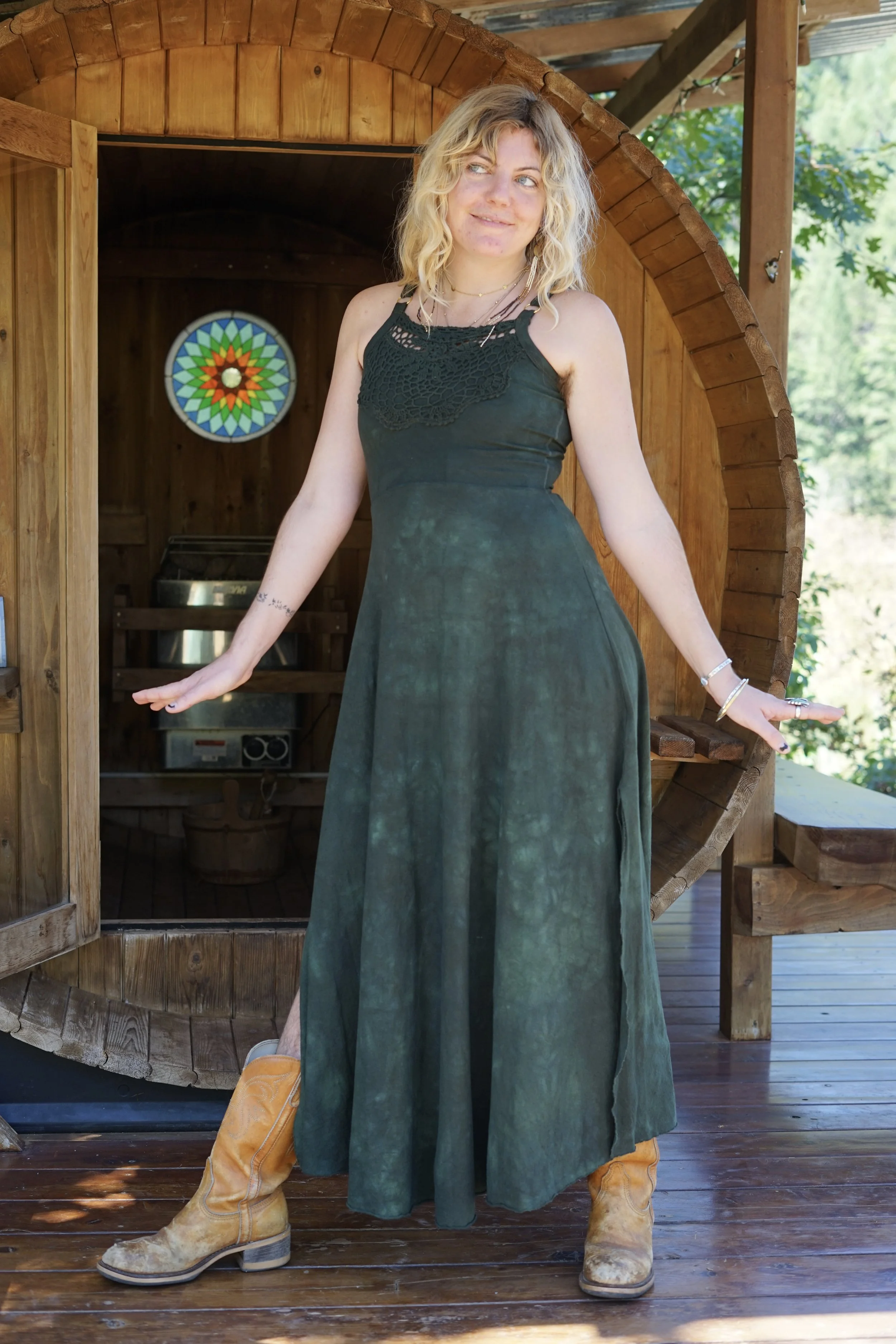 MTO- Amora Lace Detail Maxi Dress w adjustable straps