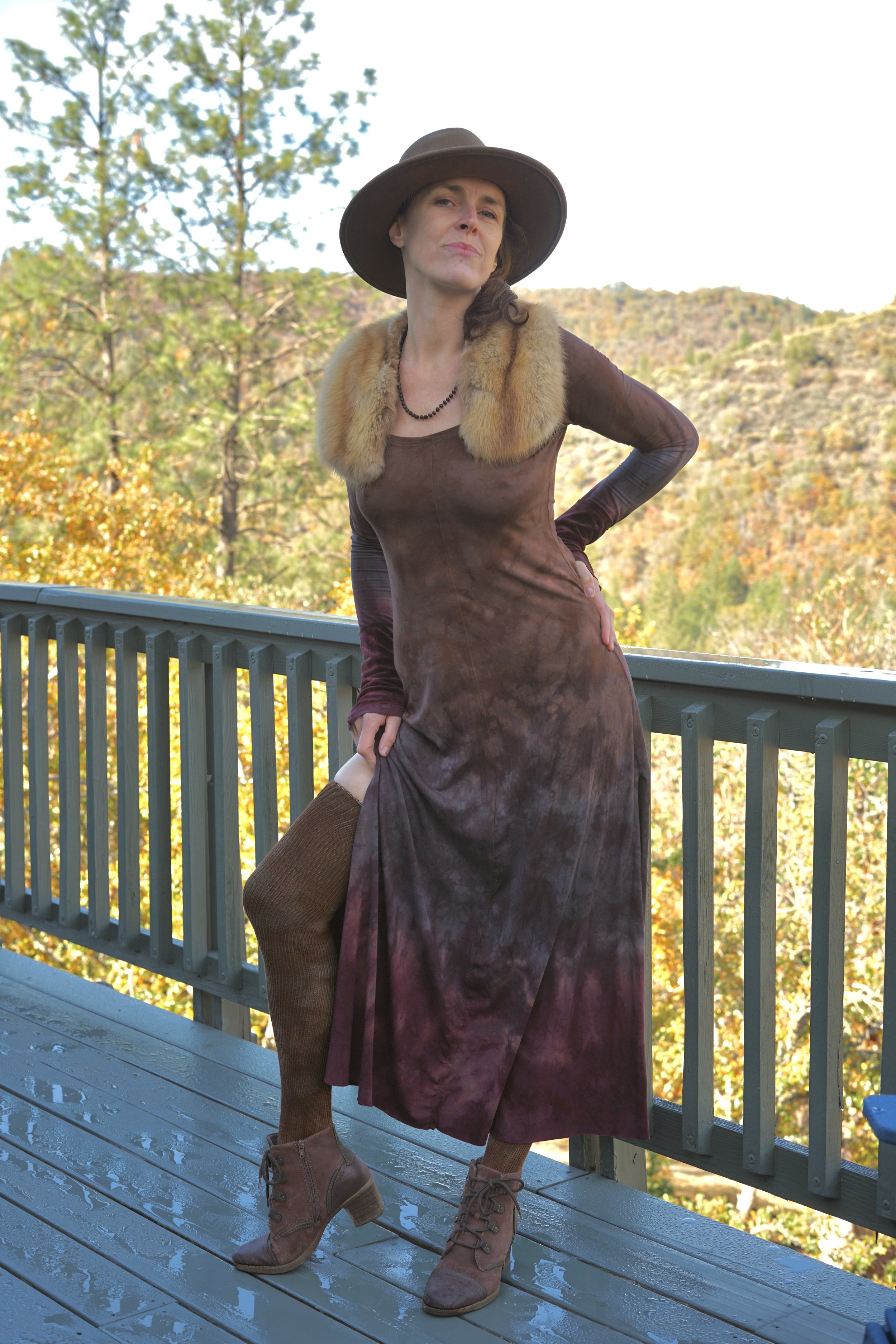 RTS- Juniper Gown in ‘Walnut > Steel > Plum’