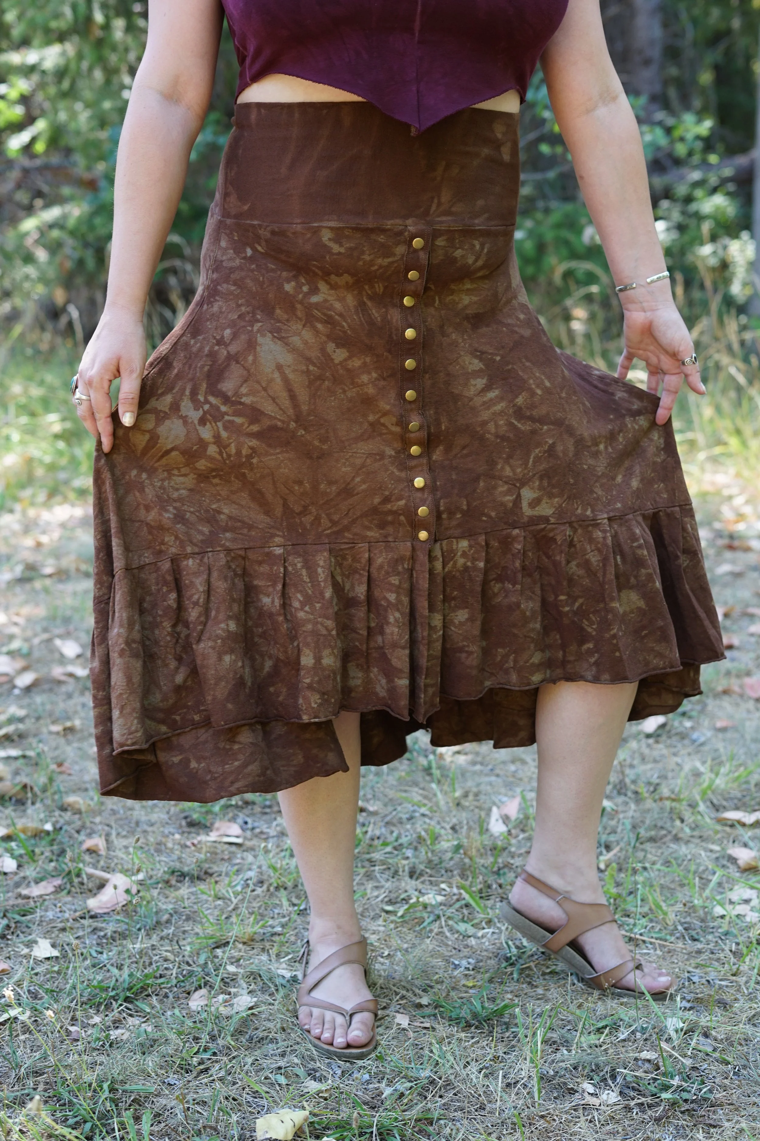 MTO- Vera Snap up HI-Lo Ruffle Skirt