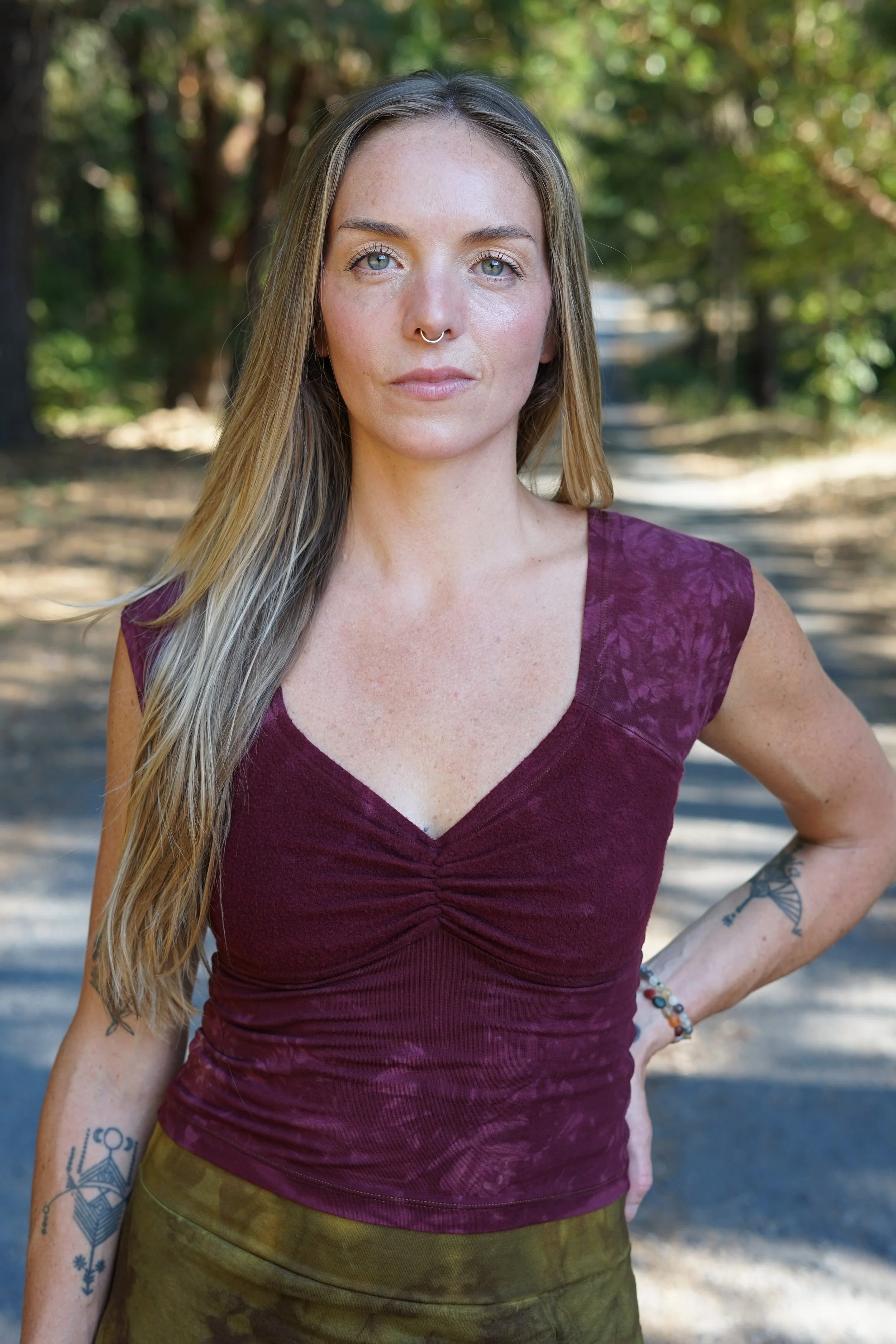 RTS- Bamboo Cinched Chemise Top in 'Sugar Plum'