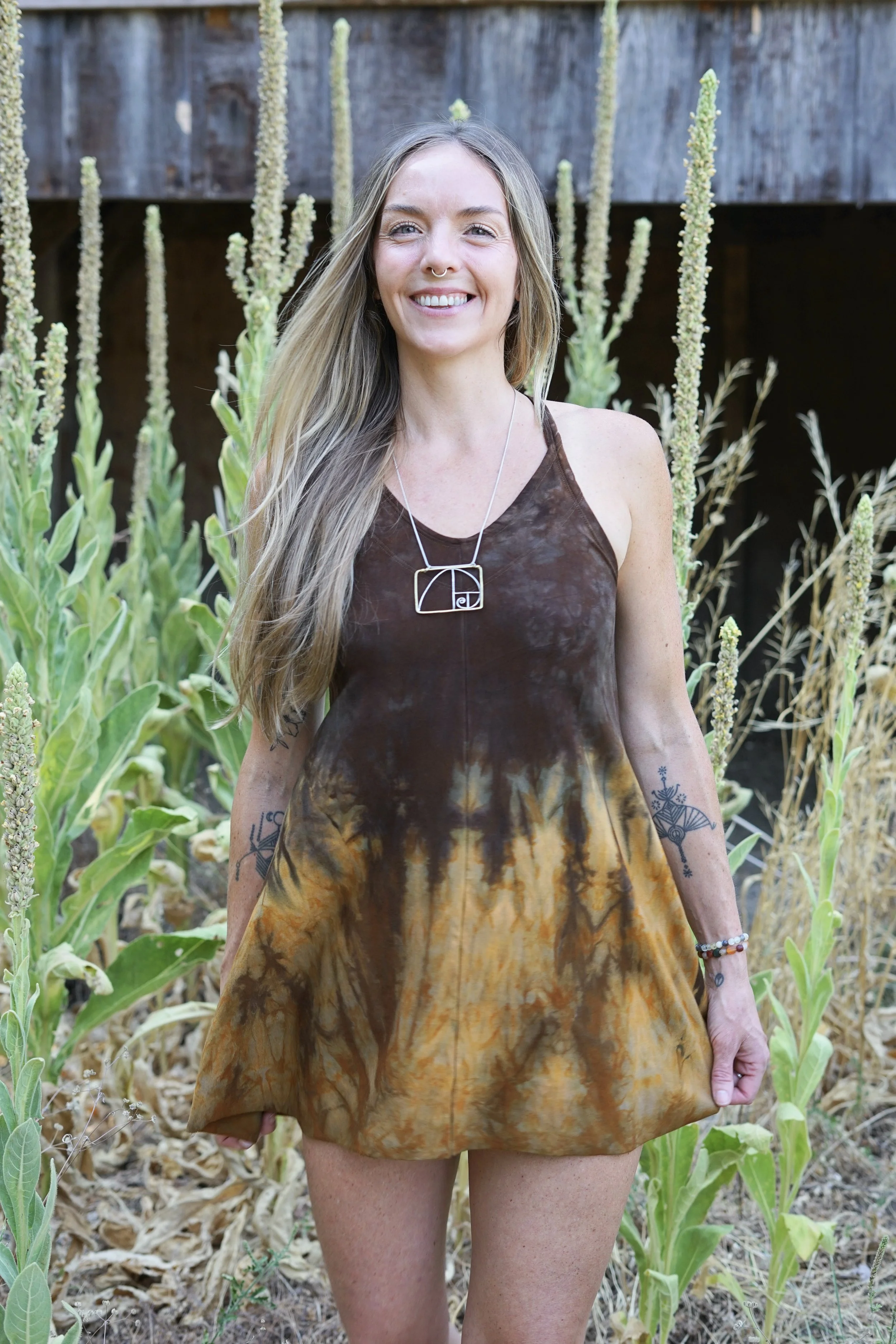 RTS- Mullein Mini Dress in 'Mocha Toffee'