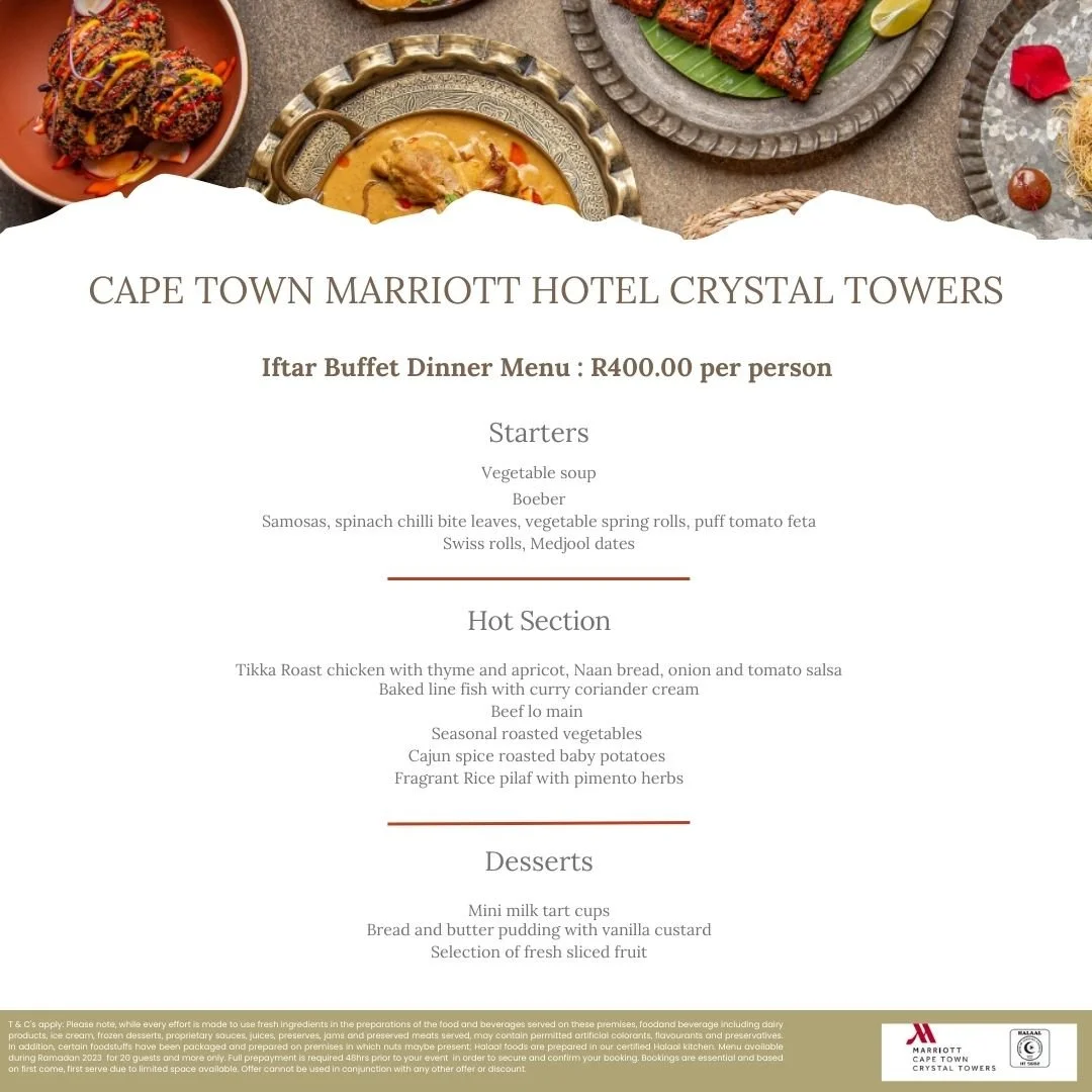 Cape Town restuarants serving iftars