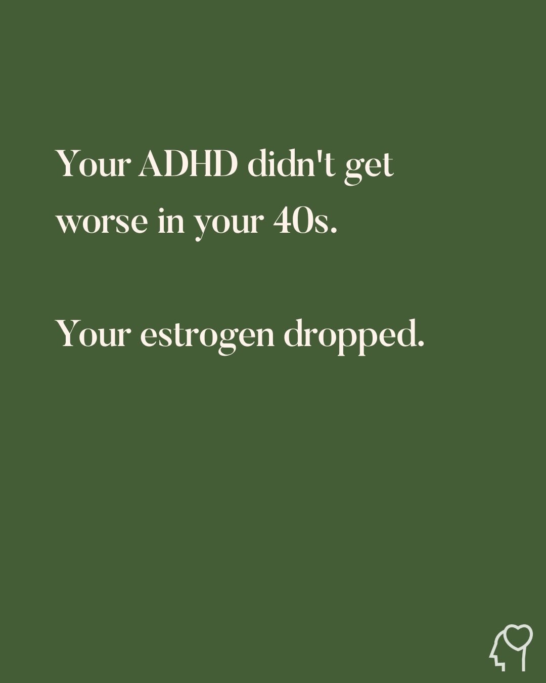 Your ADHD didn&rsquo;t get worse in your 40s. Your estrogen dropped.

I was diagnosed at 46.

For years, exercise was enough. I could function at a level that felt like me.

Then something shifted. Same workouts. Less return. 
Word-finding issues inc