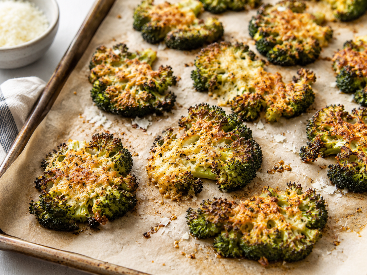 Crispy Smashed Parmesan Broccoli
