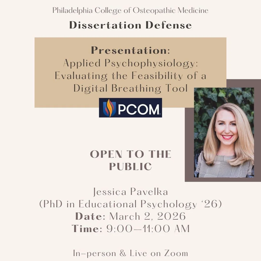 Join me for a live conversation.

On Monday, March 2, 2026, I will present the findings of my study, Applied Psychophysiology: Evaluating the Feasibility of a Digital Breathing Tool.

This intervention was developed over a three-year period as part o