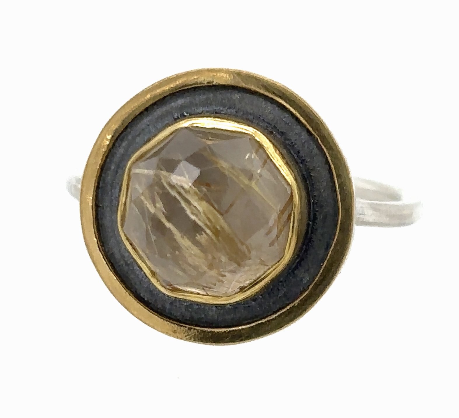 Rutilated Quartz and 22k Gold Ring