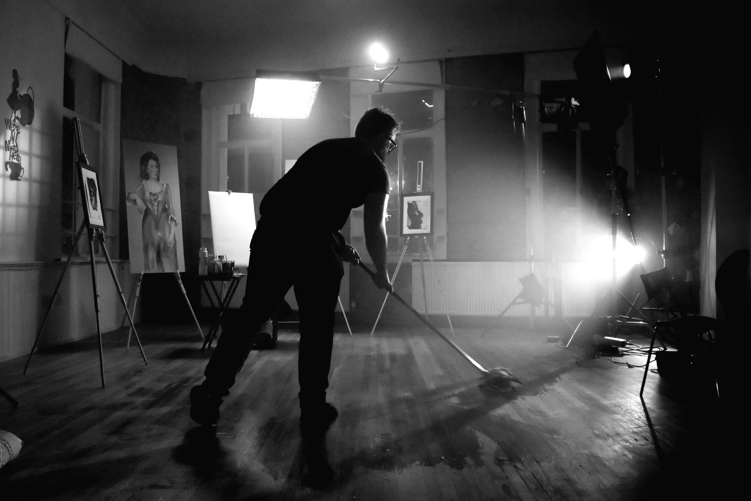 Runner wetting down floor.JPG