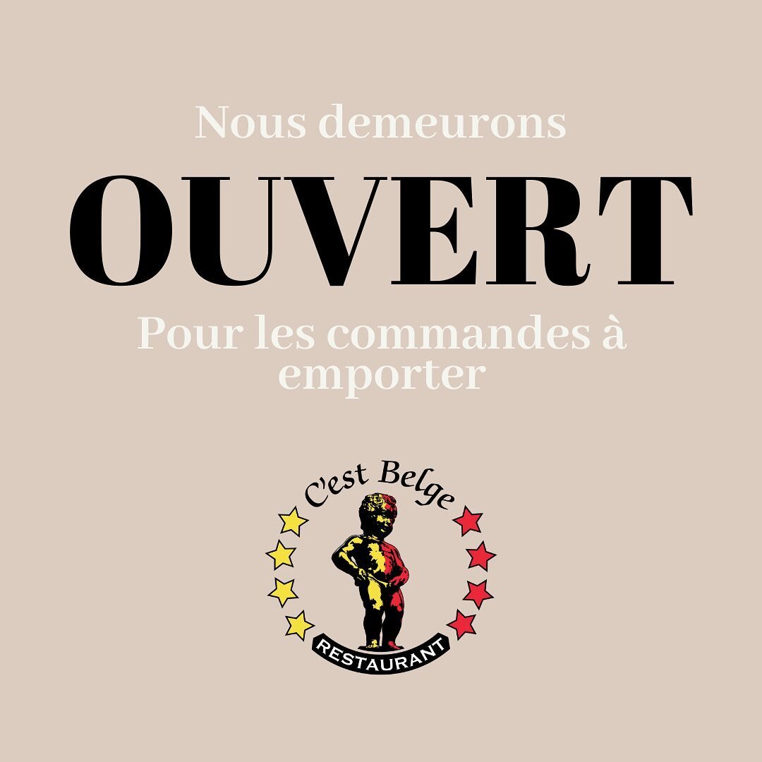 Les TAKE-OUT demeurent disponibles 7 jours sur 7 de 8h &agrave; 14h30 🤤

Passes vos commandes au (450)994-7676 🇧🇪