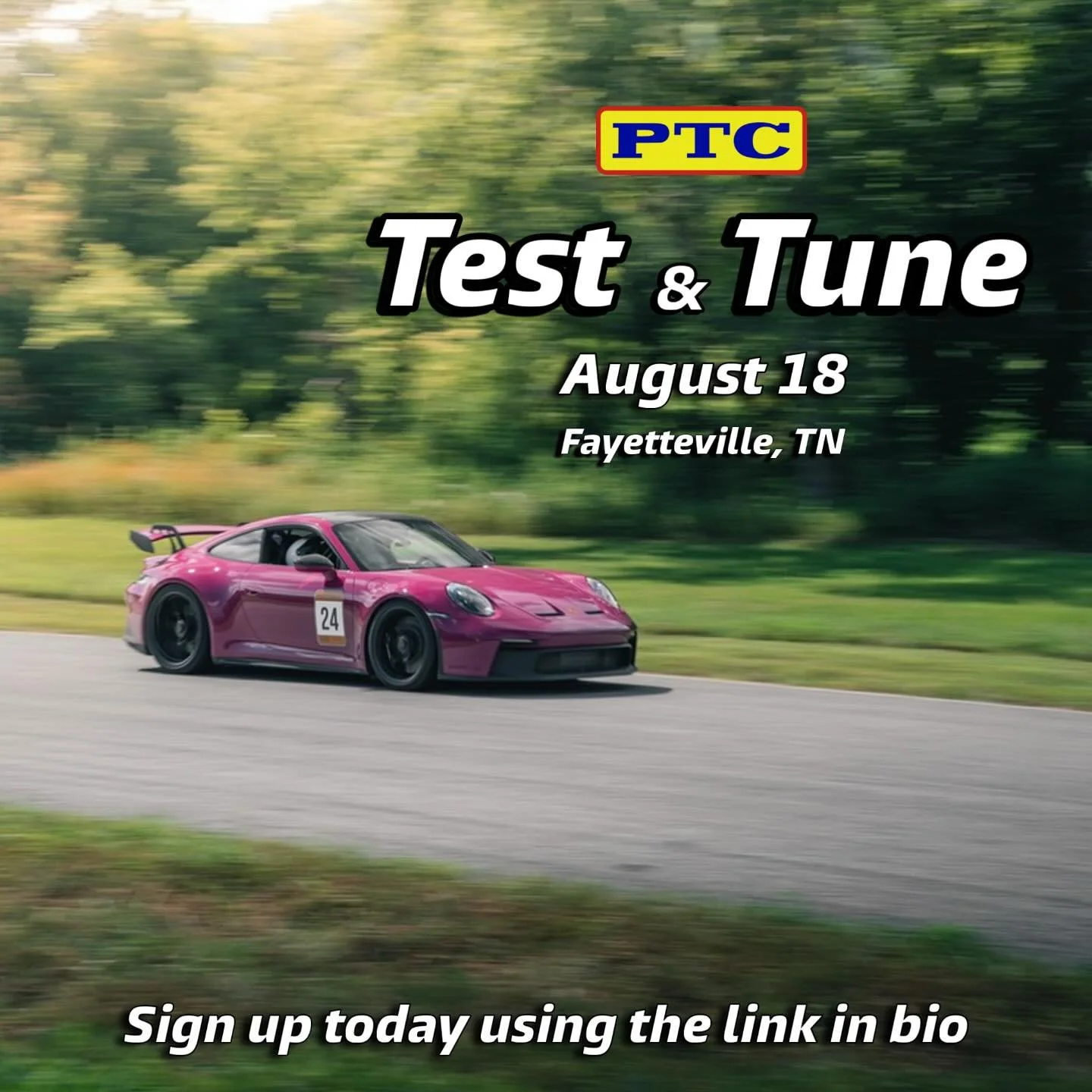 Join us for a track day August 18th using the link in page bio!

For all questions and concerns email Speight.john@ptcdriving.com