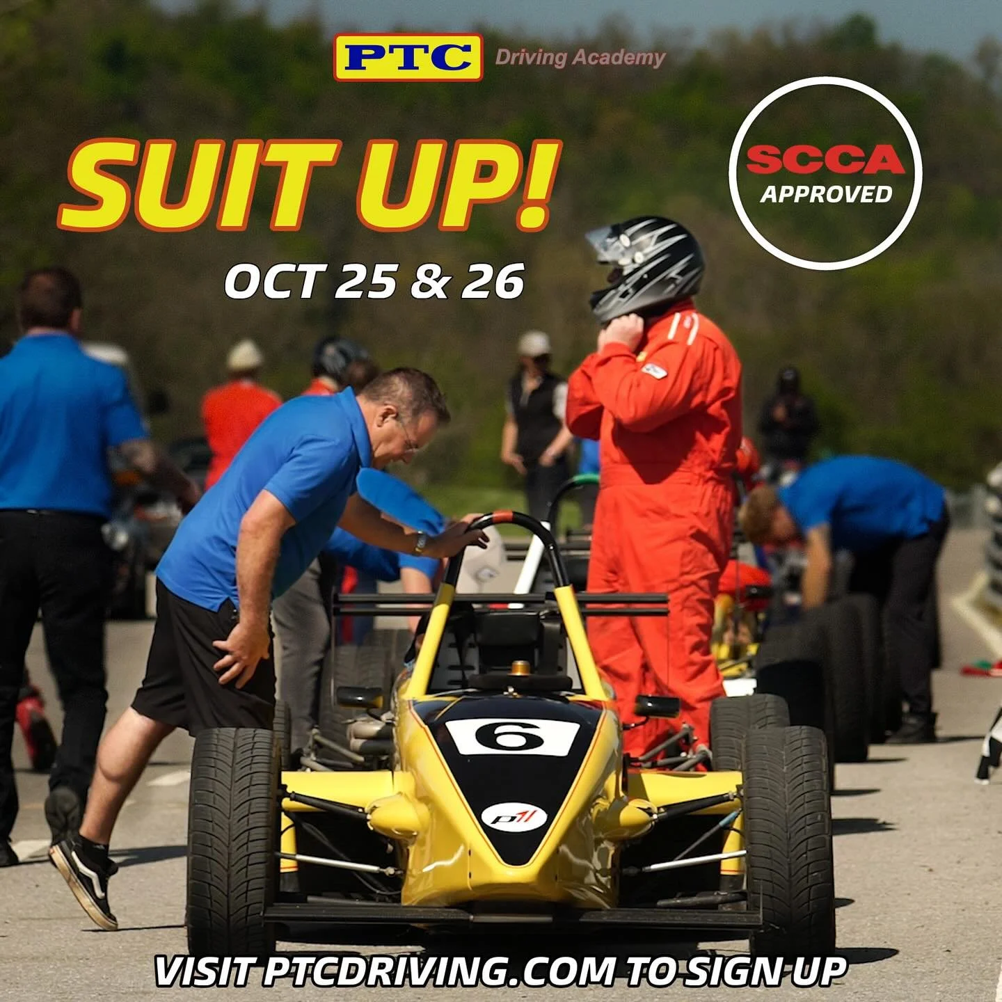Join our world class instructors for a one or two day racing school October 25th and 26th!

Visit ptcdriving.com for more information.