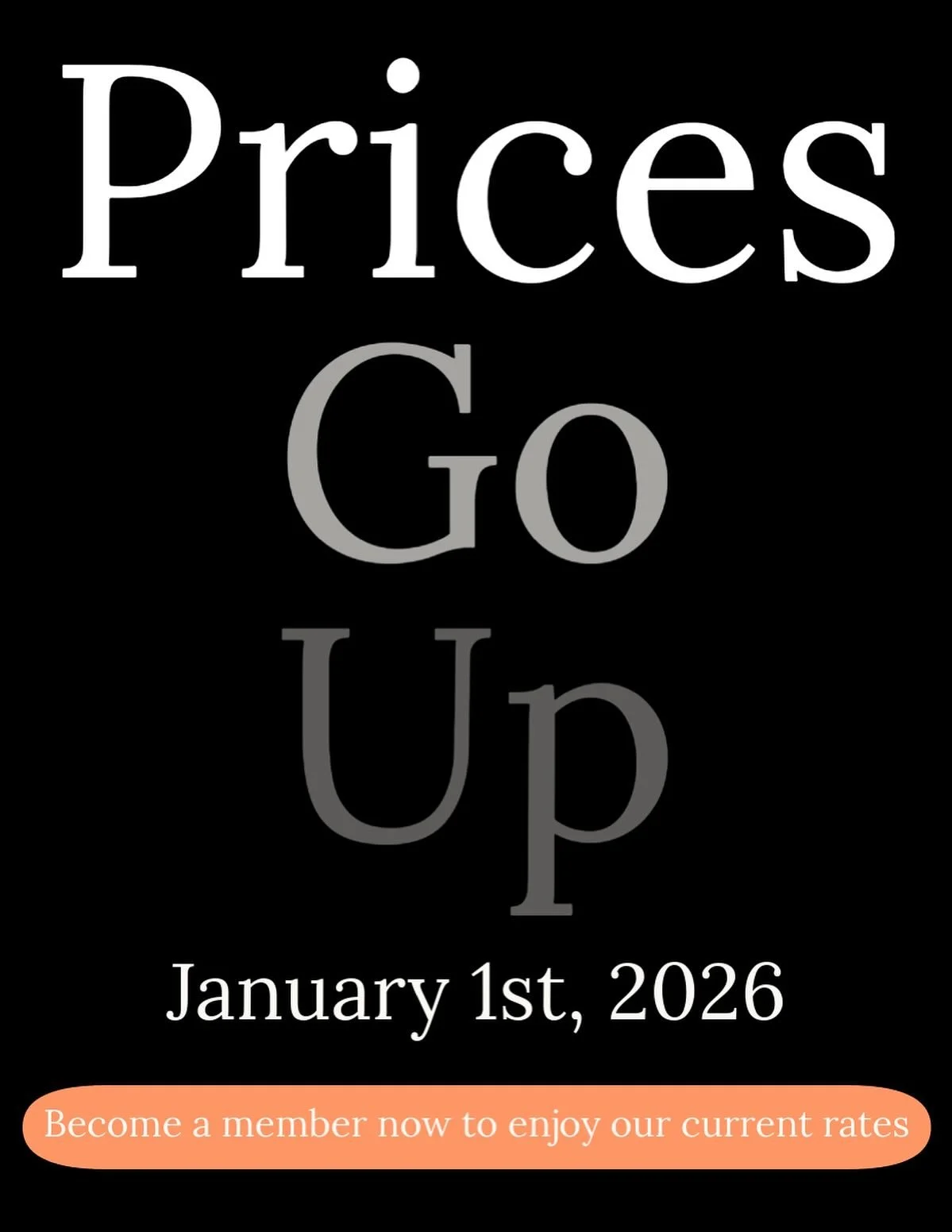 To keep bringing you the highest quality classes, teachers, experiences, and a more robust schedule, our prices will be increasing starting January 1, 2026.

CURRENT MEMBERS: We value your business and support! Your current rate is secured &mdash; no