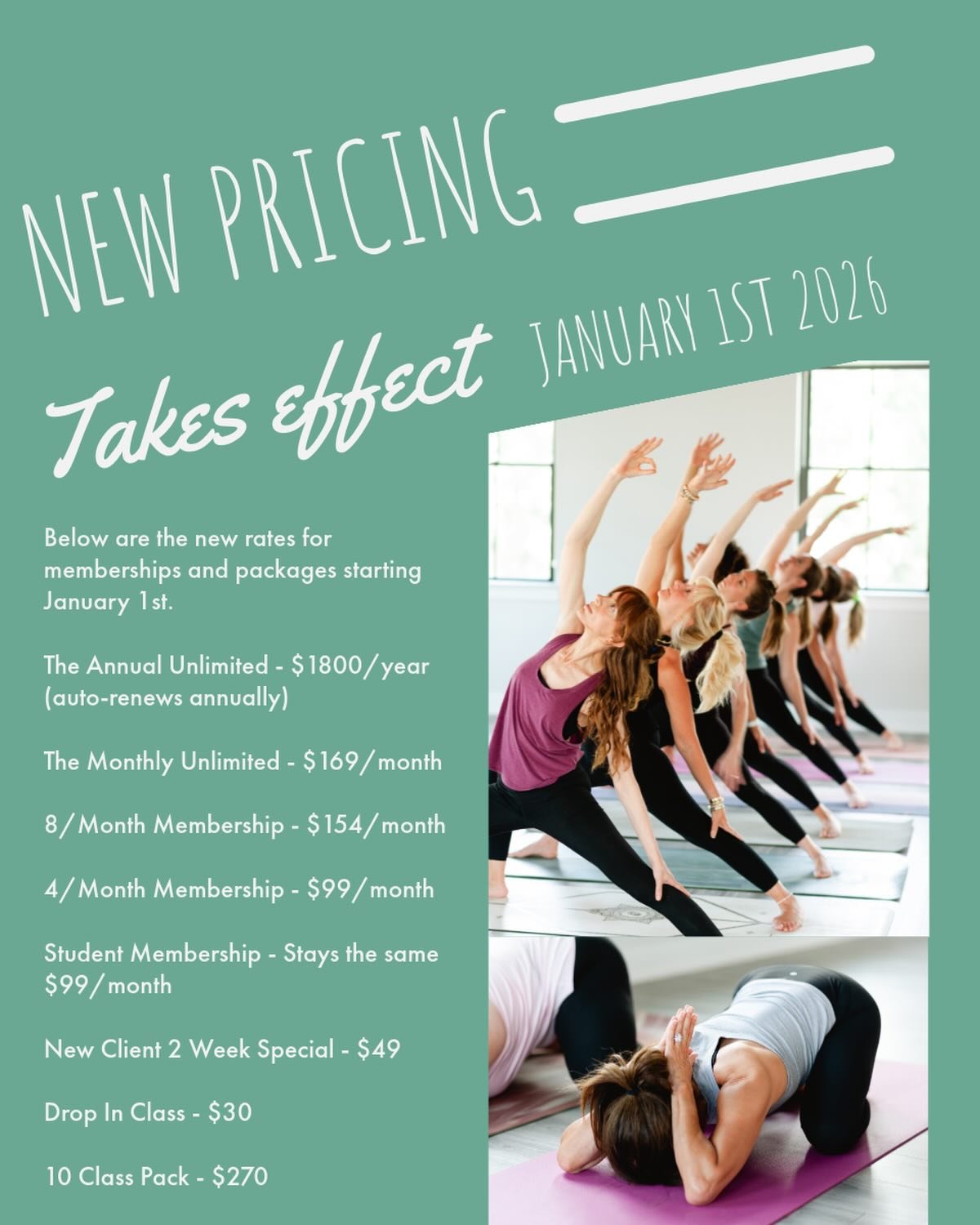 New Pricing takes effect January 1st for non-members &amp; new clients only! 

🍾CURRENT MEMBERS🍾
We value your business and support! Nothing is changing for you. Your current rate is secured - no further action needs to be taken on your end.

Below