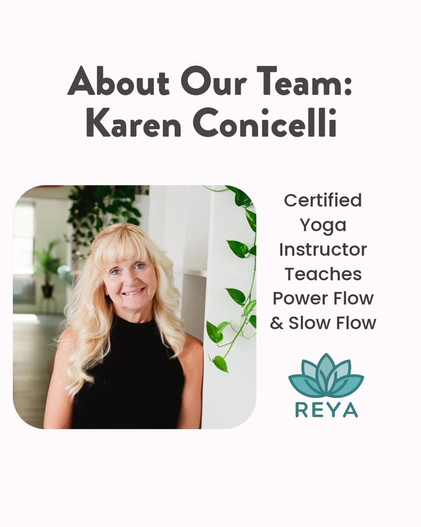 About Karen 💕 @karenconicelli 

&ldquo;I&rsquo;m a lifelong fitness enthusiast. I&rsquo;ve spent decades committed to high impact aerobics and running. At age 50, I began practicing yoga and left all other fitness regimes behind.  I&rsquo;m a 200 ho