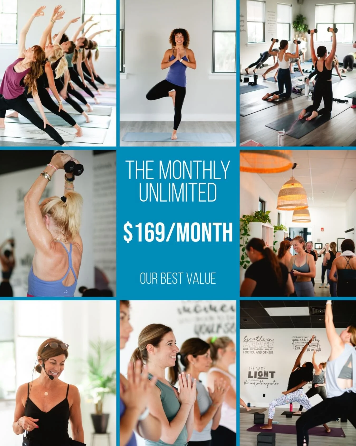 Our Most Popular Membership: Monthly Unlimited &mdash; $169

If you love variety and flexibility, this membership is for you. Enjoy unlimited access to all of our classes and move as often as you&rsquo;d like.

Your investment breaks down to:

12 cla