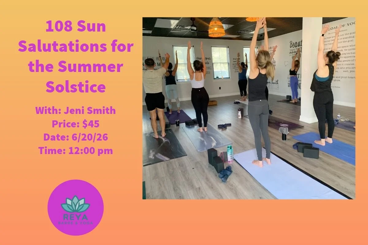 🎉 COMING SOON

108 Sun Salutations for the Summer Solstice
The number 108 is sacred in Hinduism, Buddhism, and yoga, symbolizing wholeness, perfection, and the end of a full cycle. In yoga, the repetition of 108 Sun Salutations&mdash;known as a Yoga