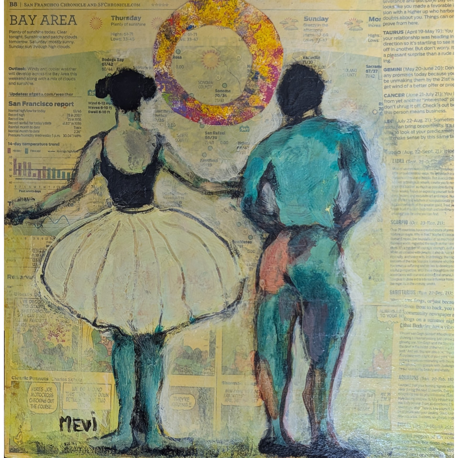 Juliet Mevi
“The Performance”,
mixed media, 2025, 12˝ x 12˝
