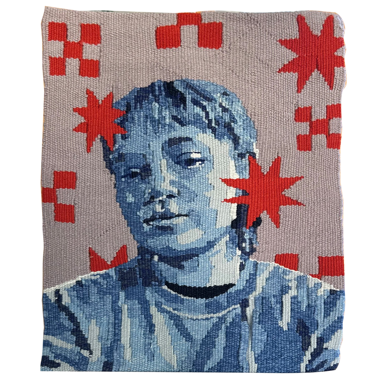 Laura Sievert
“Untitled (self-portrait)”,
hand woven tapestry, 2026, 13.25˝ x 10.75˝
