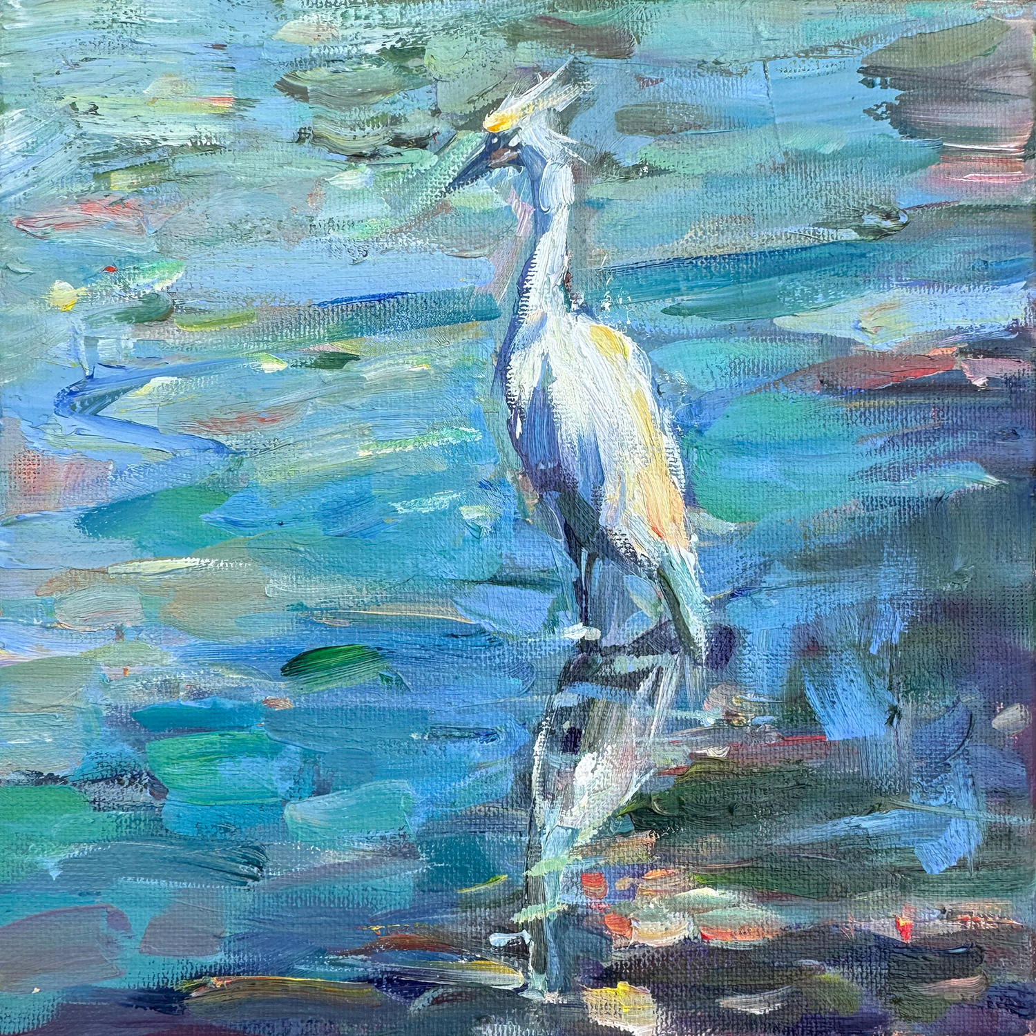 Rui Tong
“Great Egret”,
oil in canvas, 2026, 8˝ x 8˝

