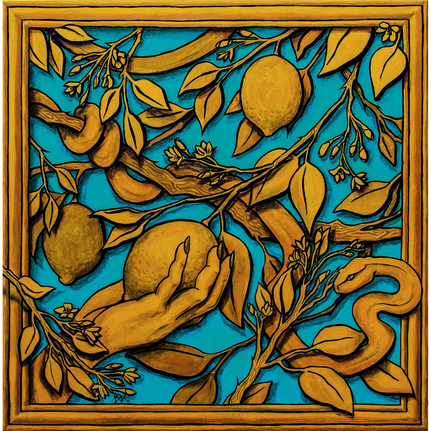 Maya Yokoyama
“When Life Gives”,
acrylic on wood, 2021, 12˝ x 12˝
