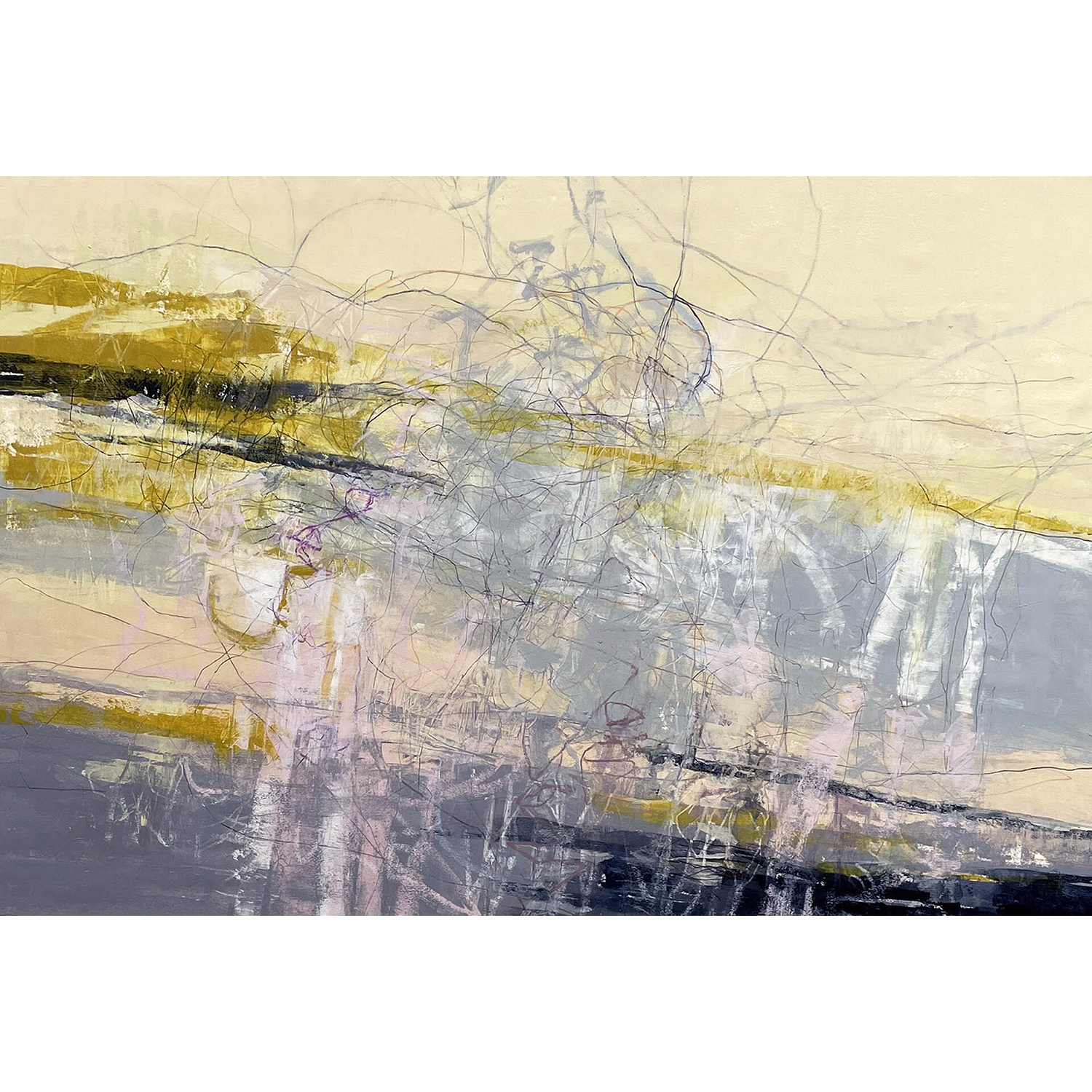  John Wood
“Testament to Tenderness”,
mixed media on paper mounted on panel,
 2022, 36˝ x 52˝
