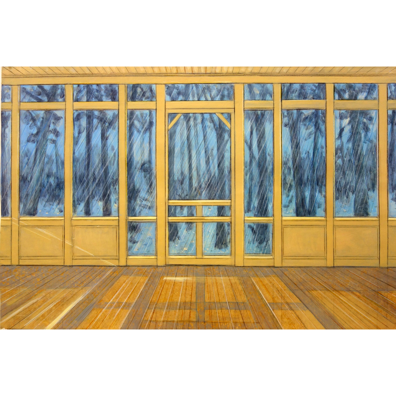  Frank Cole
“Rain House”, 
acrylic on paper, 2026, 24˝ x 36˝