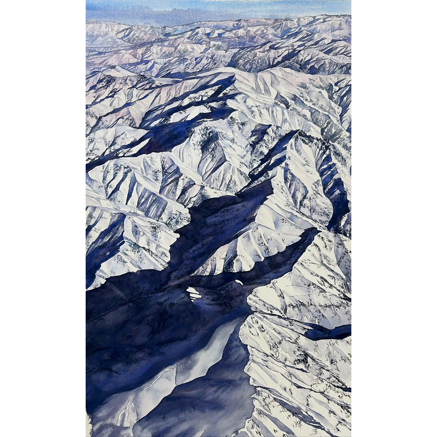 Alla Agafonov
“Zarafshan Range”, 
watercolor, 2025, 28˝ x 18˝