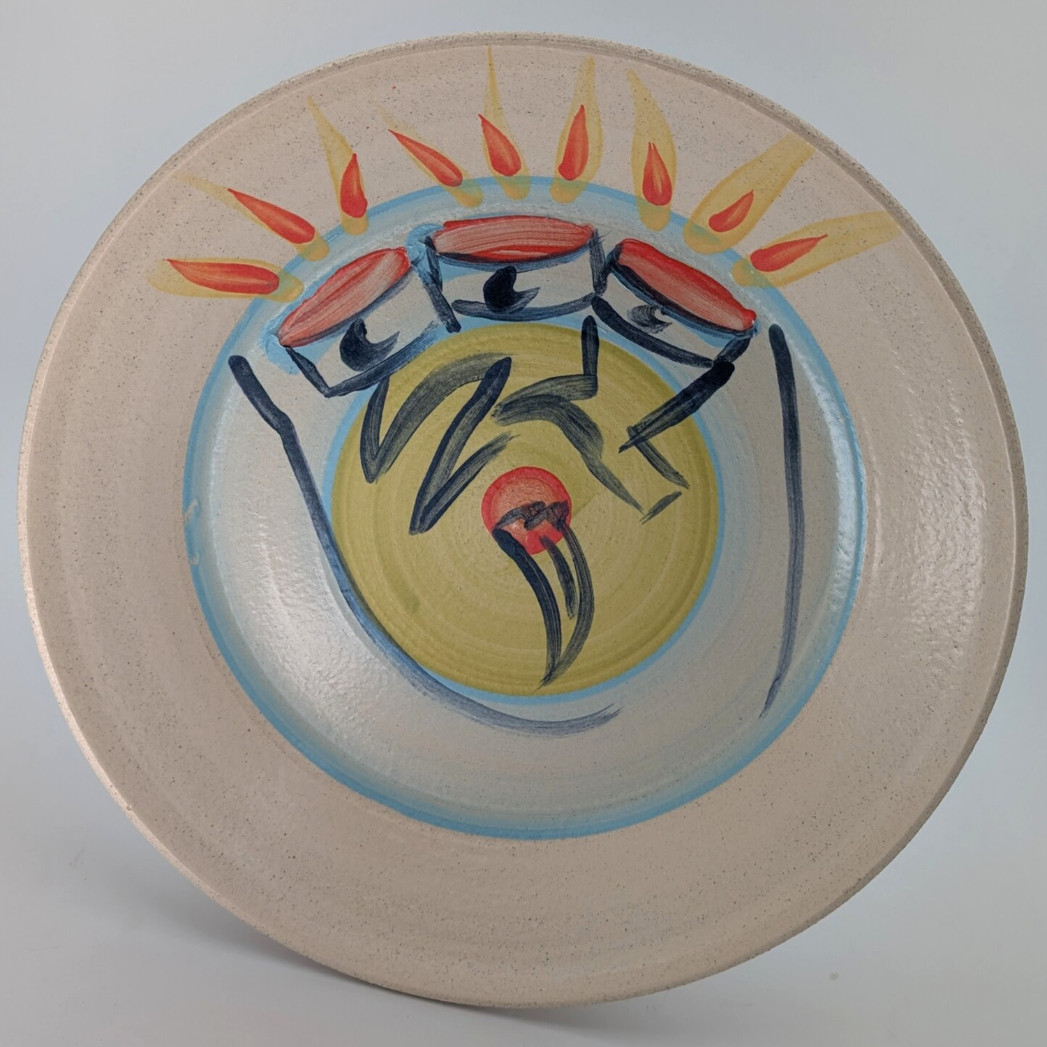 Jered Nelson
“Many Eyes Sharp Tongue”,
slip-decorated stoneware, 2026, 13˝ x 13˝ x 2˝

