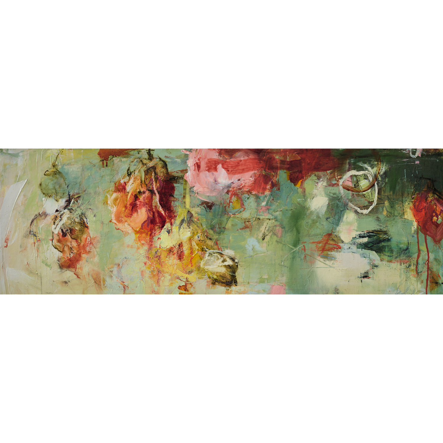 Teresa Kalnoskas
“Mallow”,
oil, alkyd, and wax on wood, 2025, 12˝ x 36˝