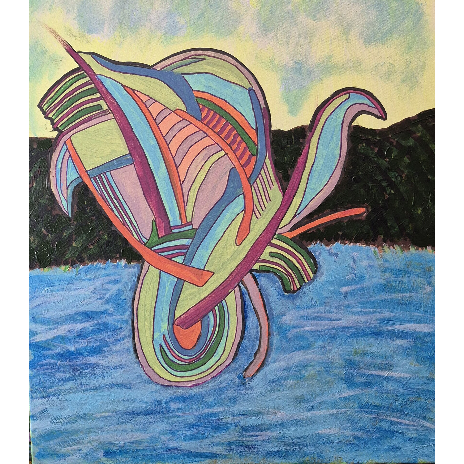 Dale Johnson
“Aquatic bird”,
acrylic on canvas, 2025, 24˝ x 20˝
