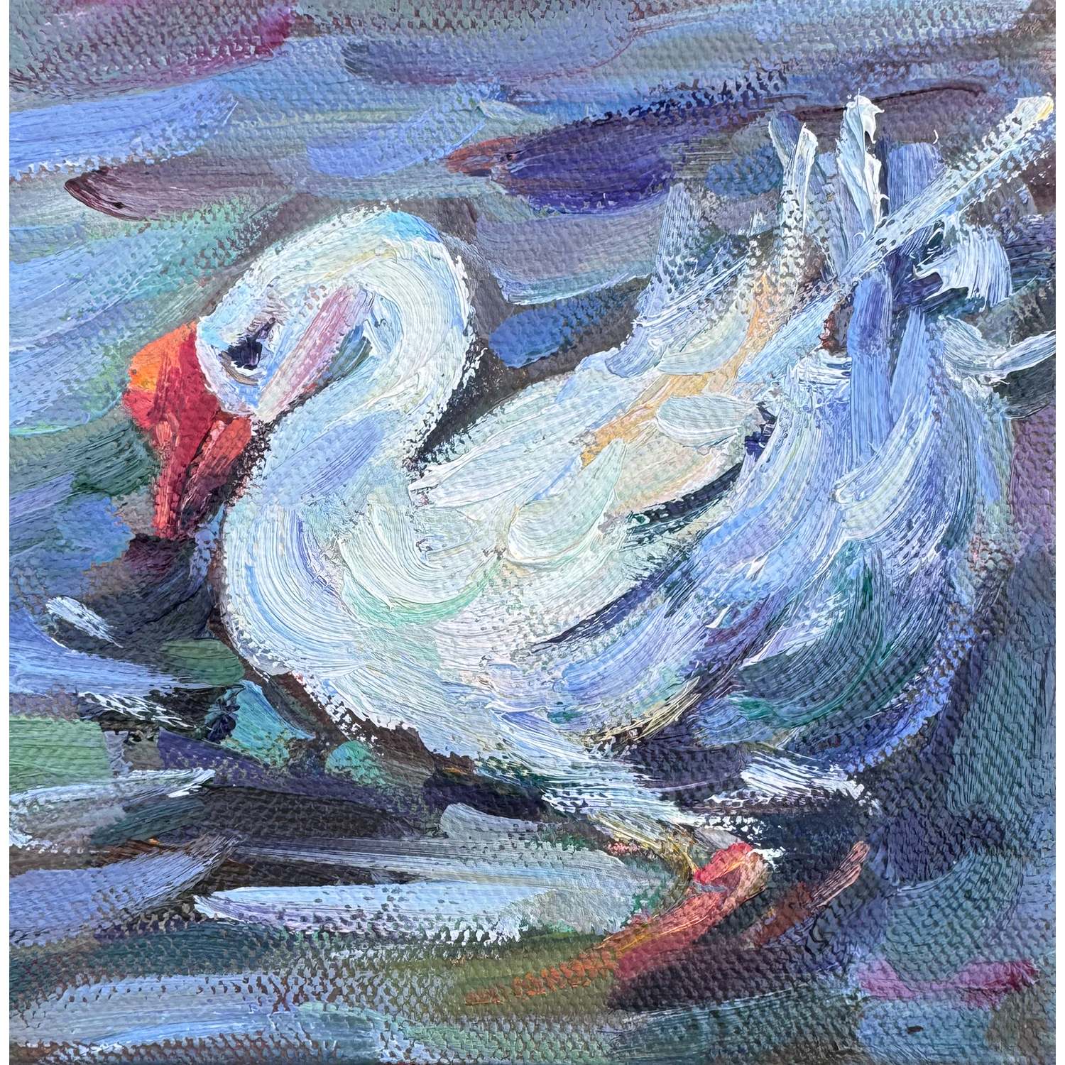 Rui Tong
“Swan”,
oil on canvas, 2025, 5˝ x 5˝
