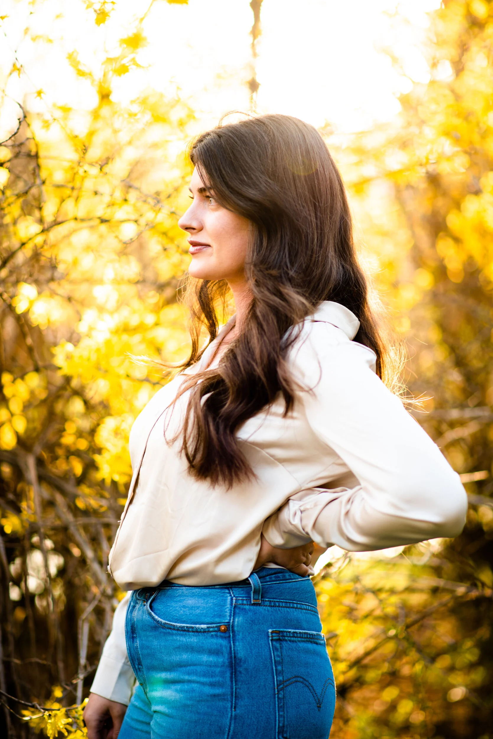 face-women's-profile-Outside-sun-flower-floral-jeans.jpg