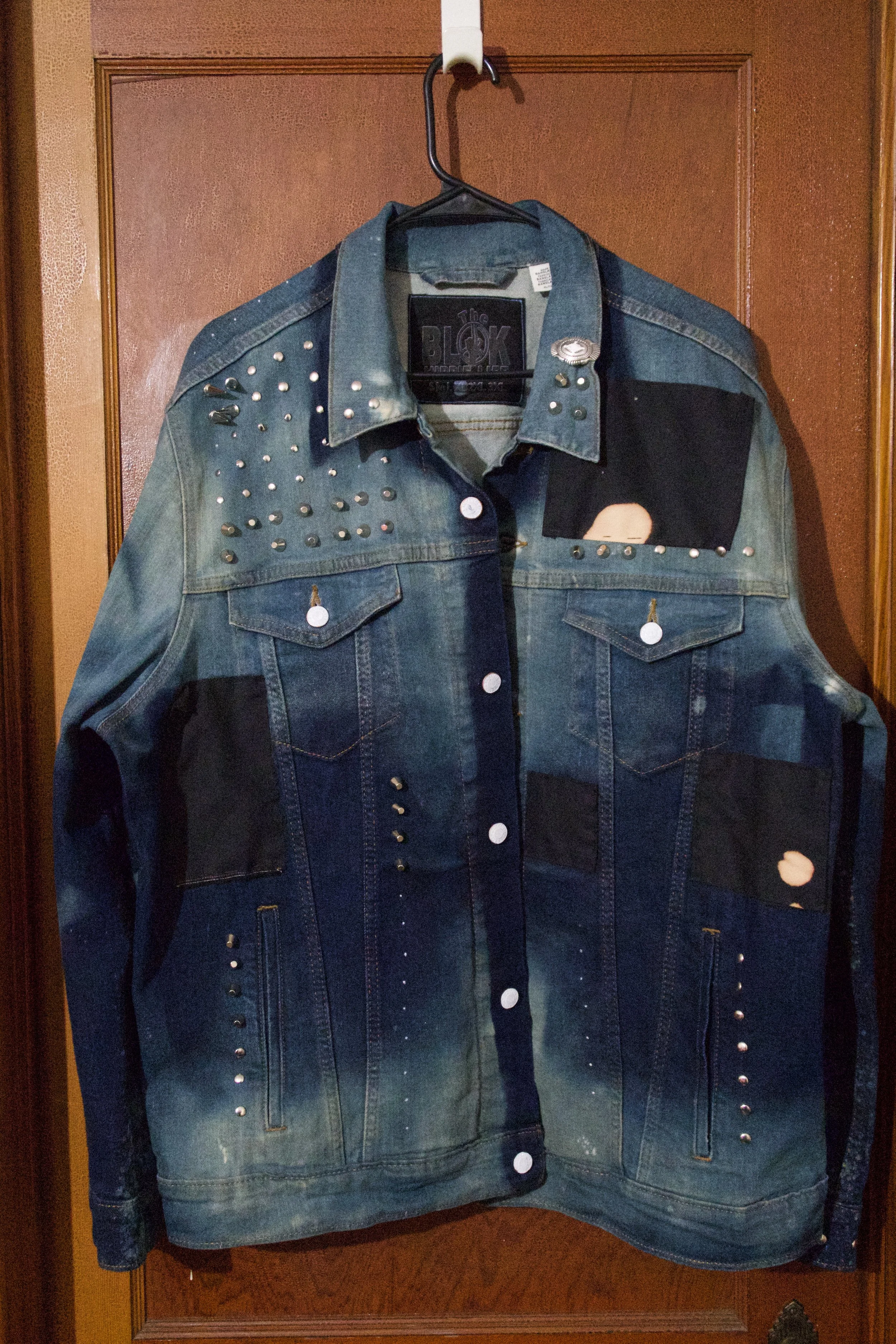 Custom studded tye dyed jacket